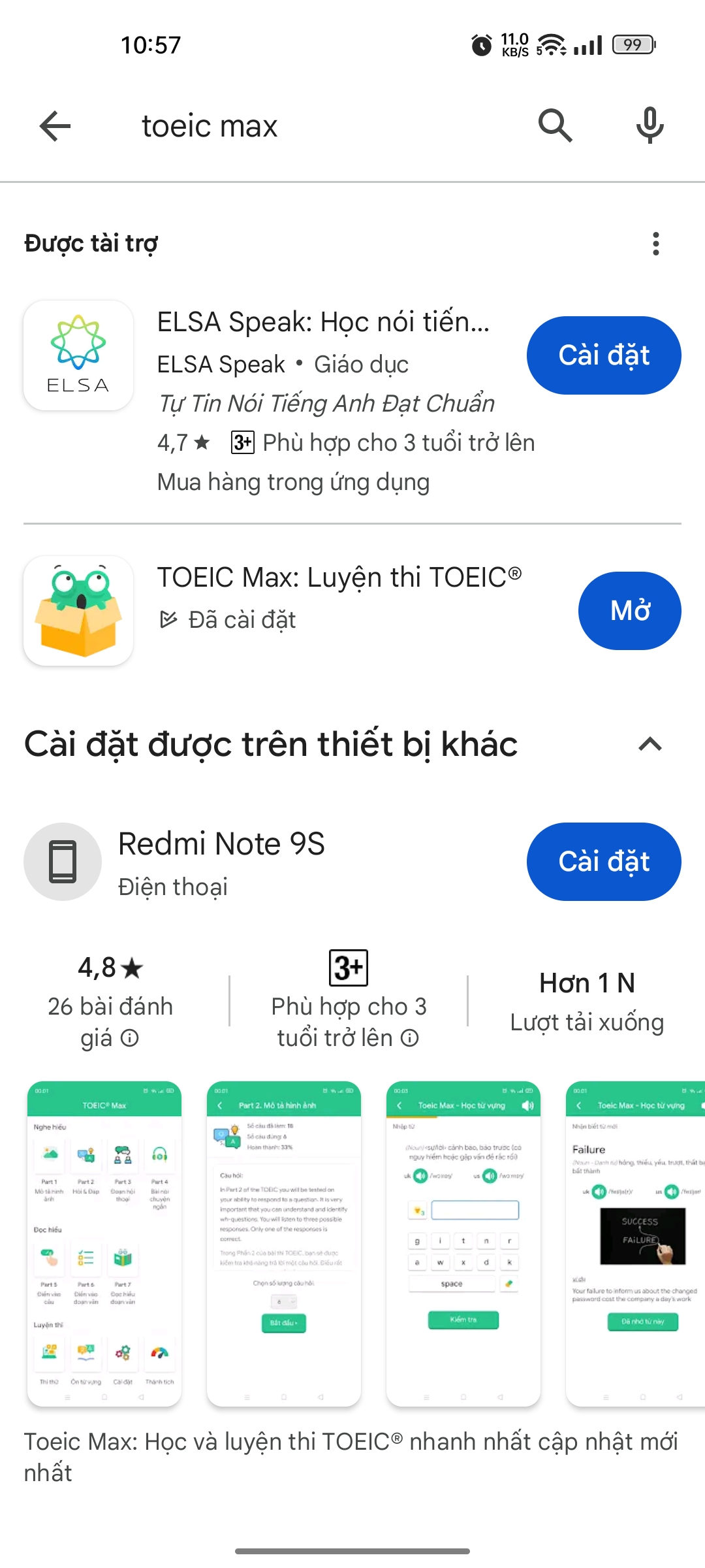 Chọn kết quả