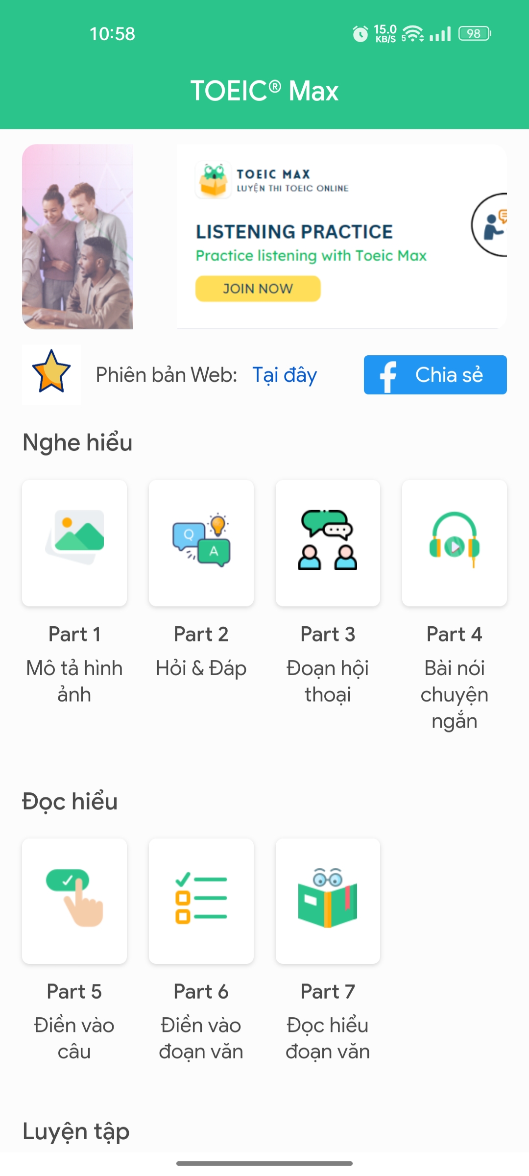 đăng nhập và trải nghiệm