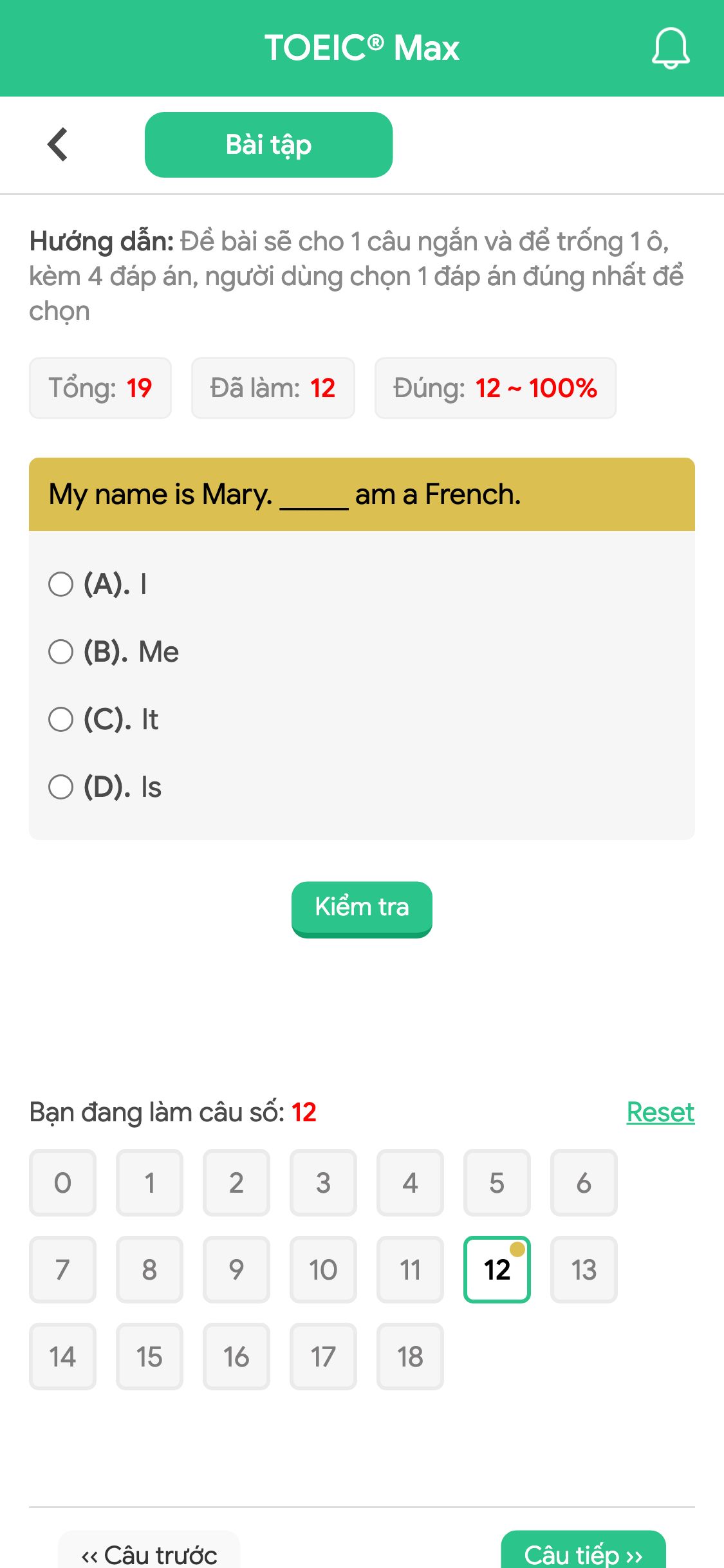 My name is Mary. _____ am a French.