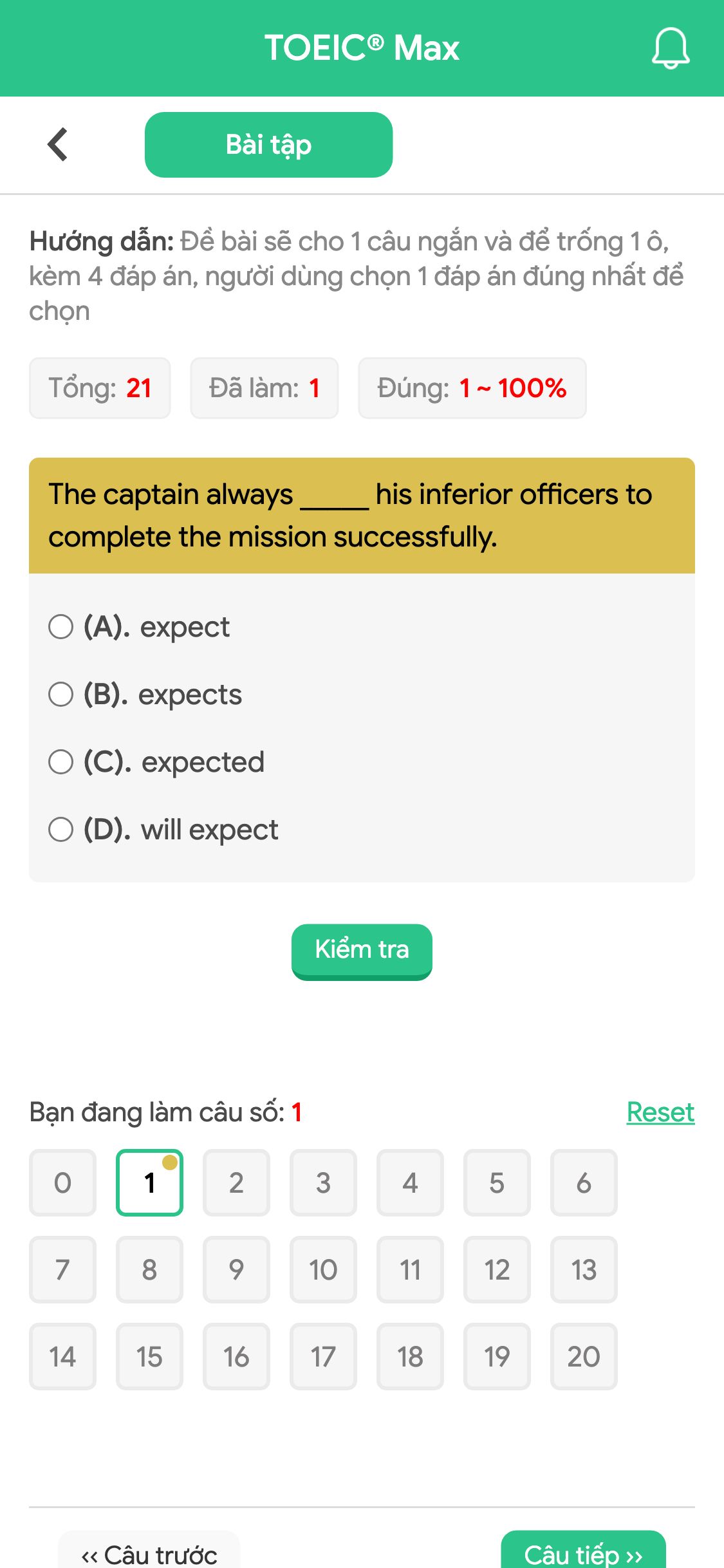 The captain always _____ his inferior officers to complete the mission successfully.