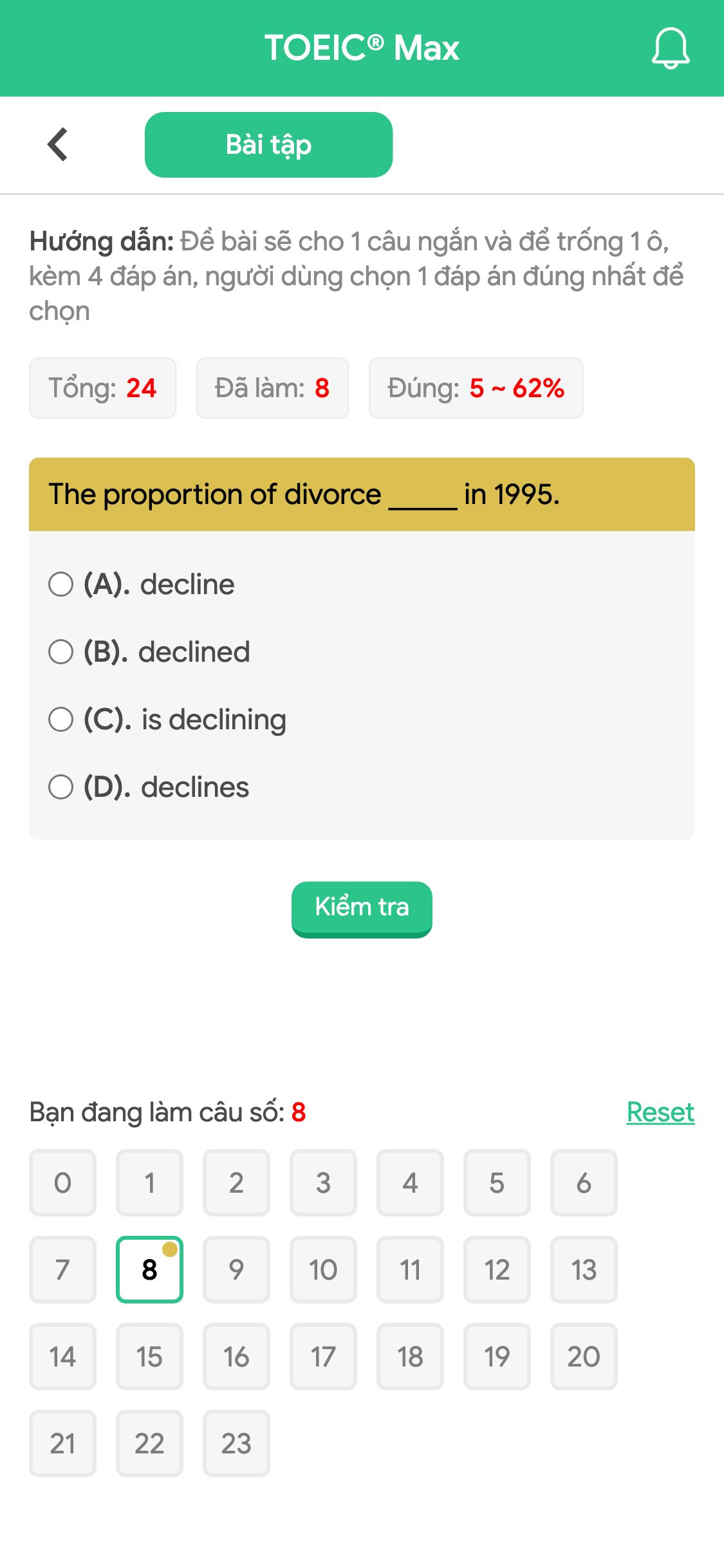 The proportion of divorce _____ in 1995.