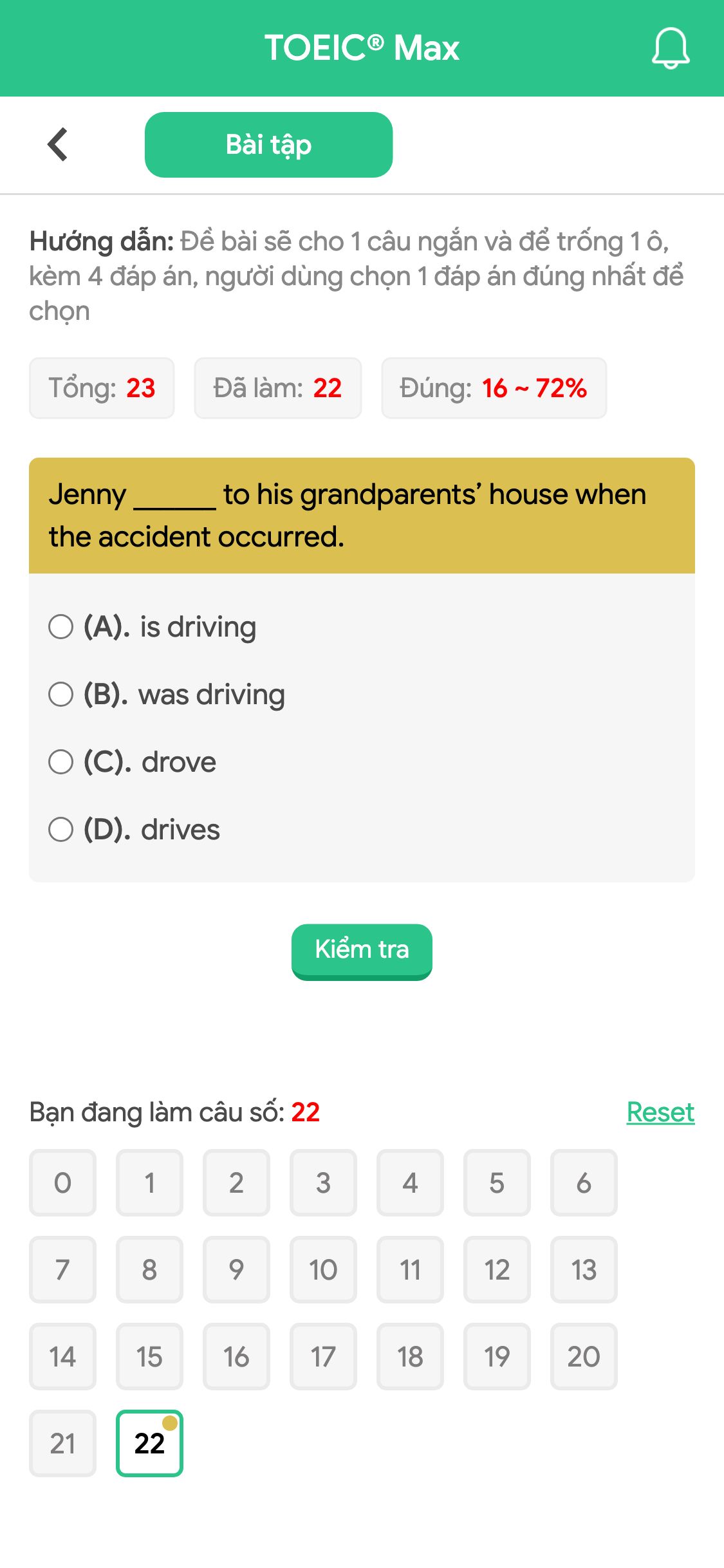 Jenny ______ to his grandparents’ house when the accident occurred.