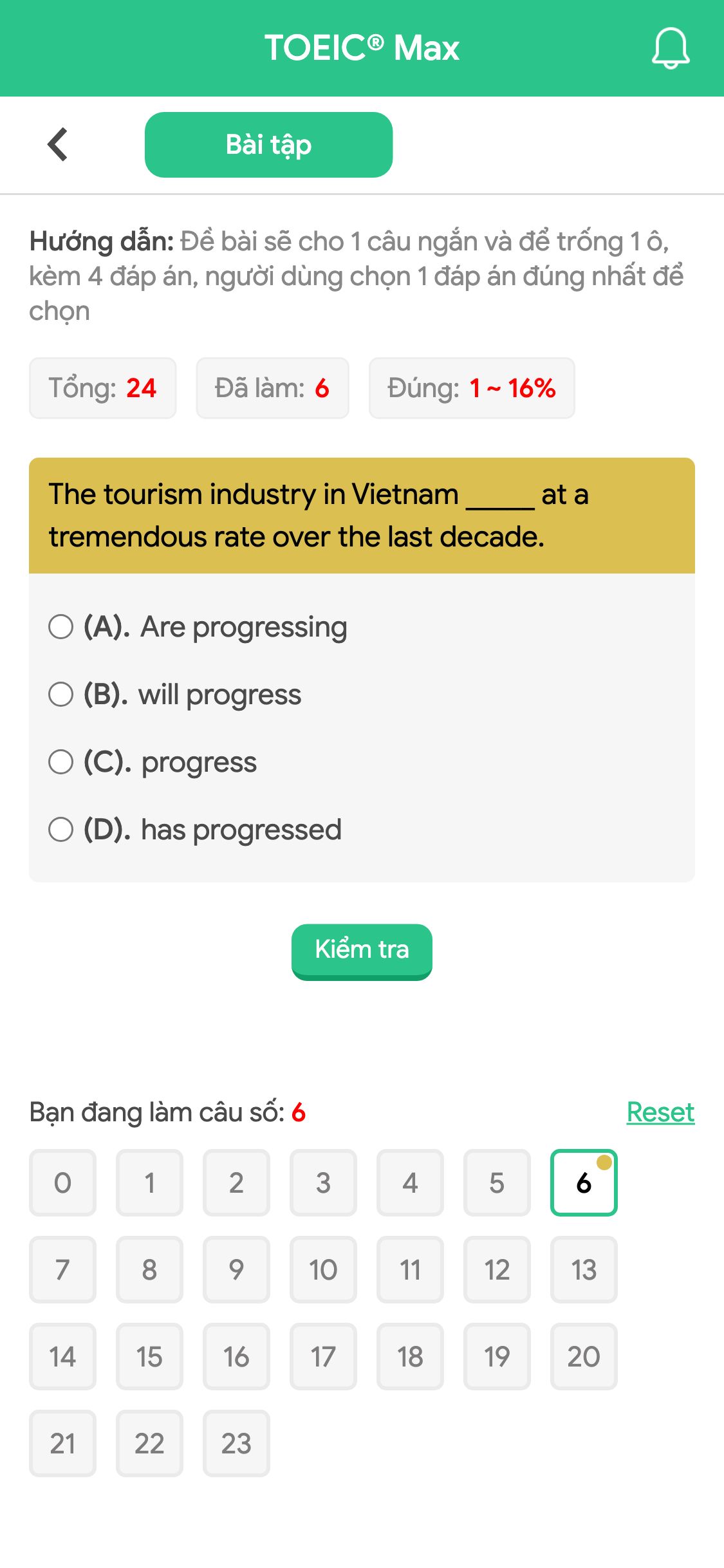 The tourism industry in Vietnam _____ at a tremendous rate over the last decade.