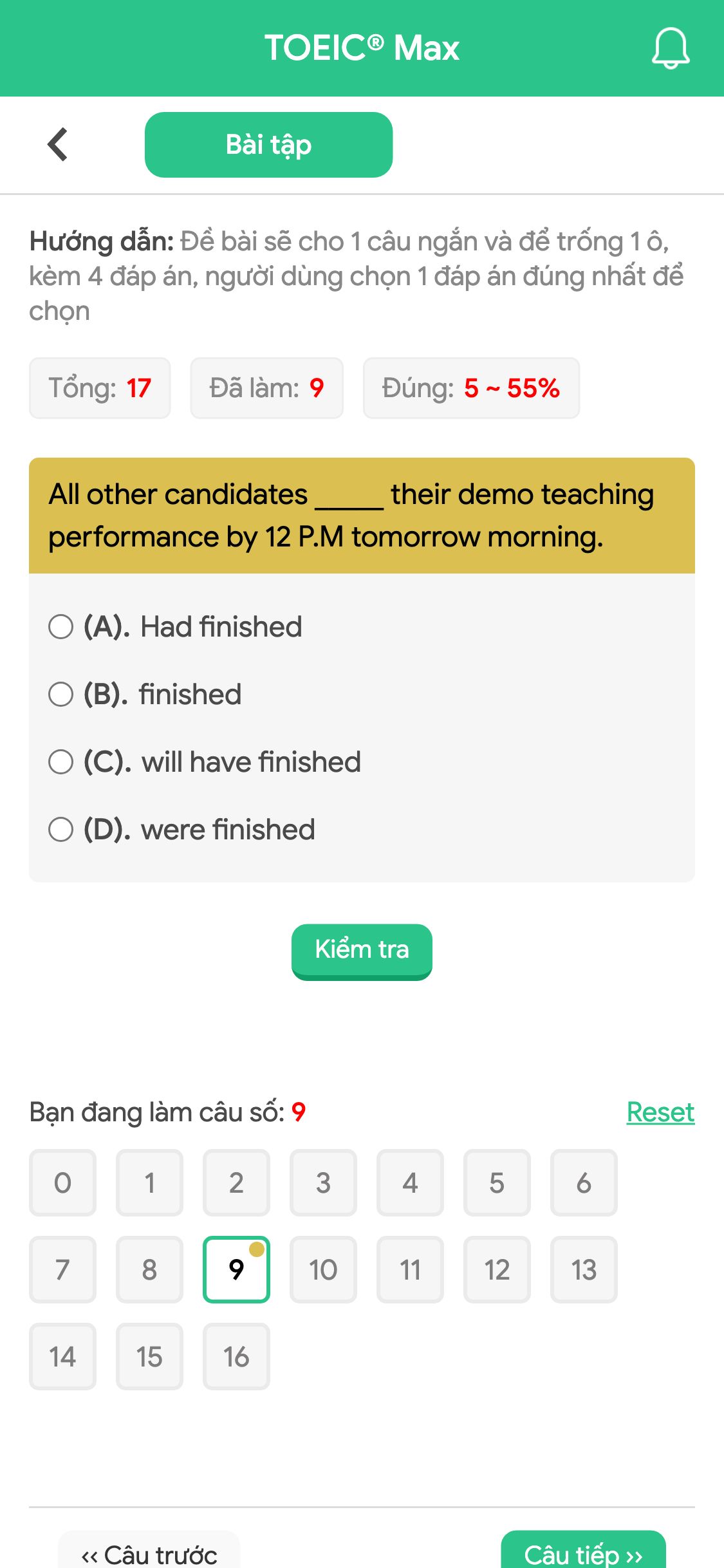 All other candidates _____ their demo teaching performance by 12 P.M tomorrow morning.