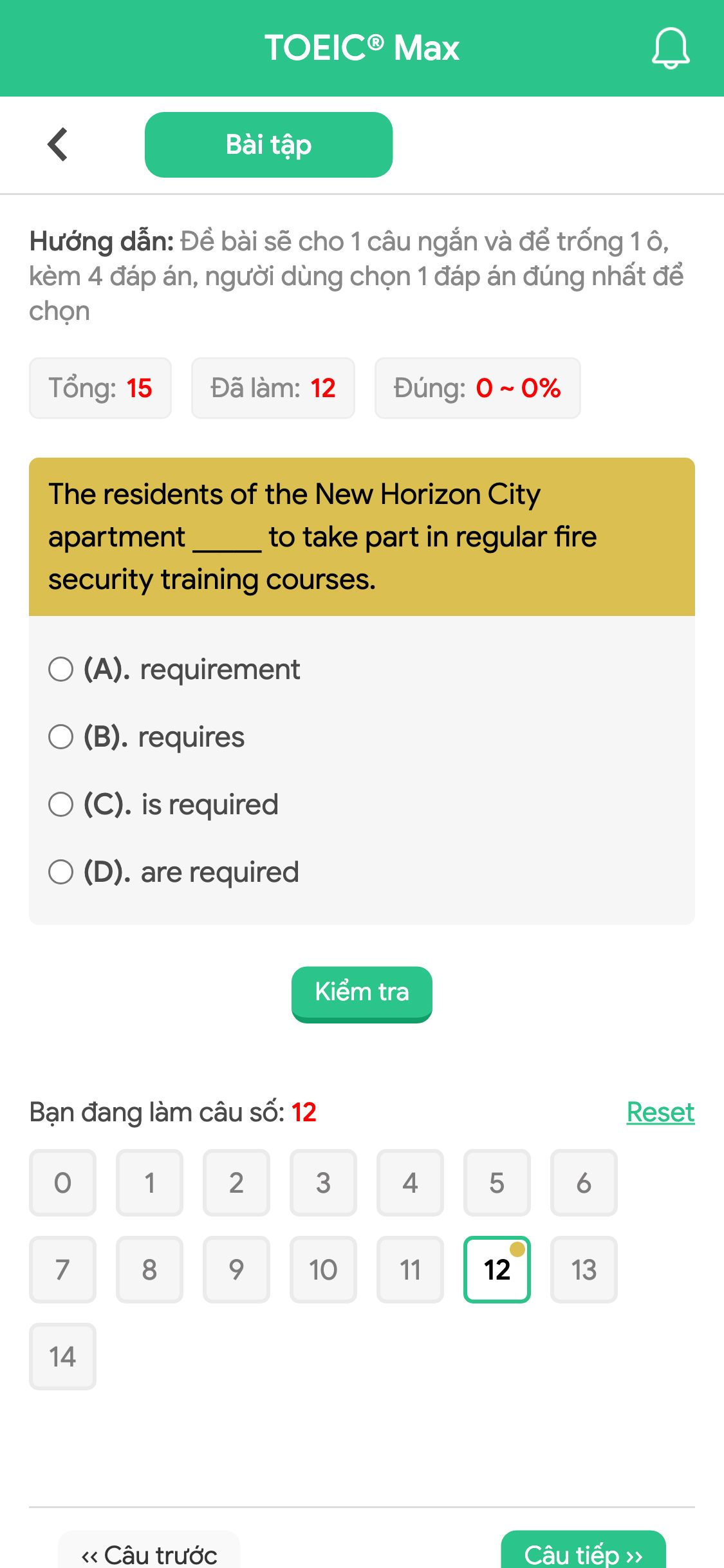 The residents of the New Horizon City apartment _____ to take part in regular fire security training courses.