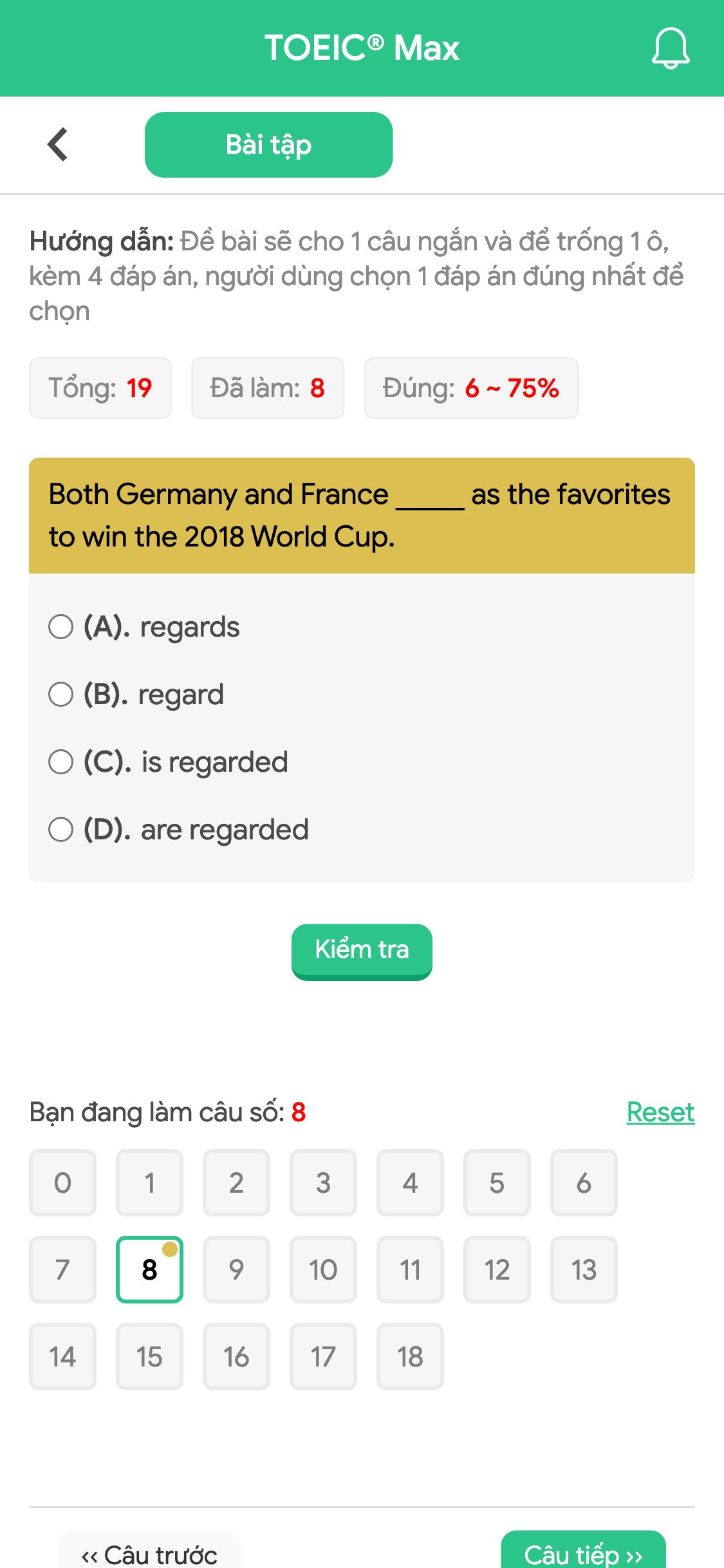 Both Germany and France _____ as the favorites to win the 2018 World Cup.