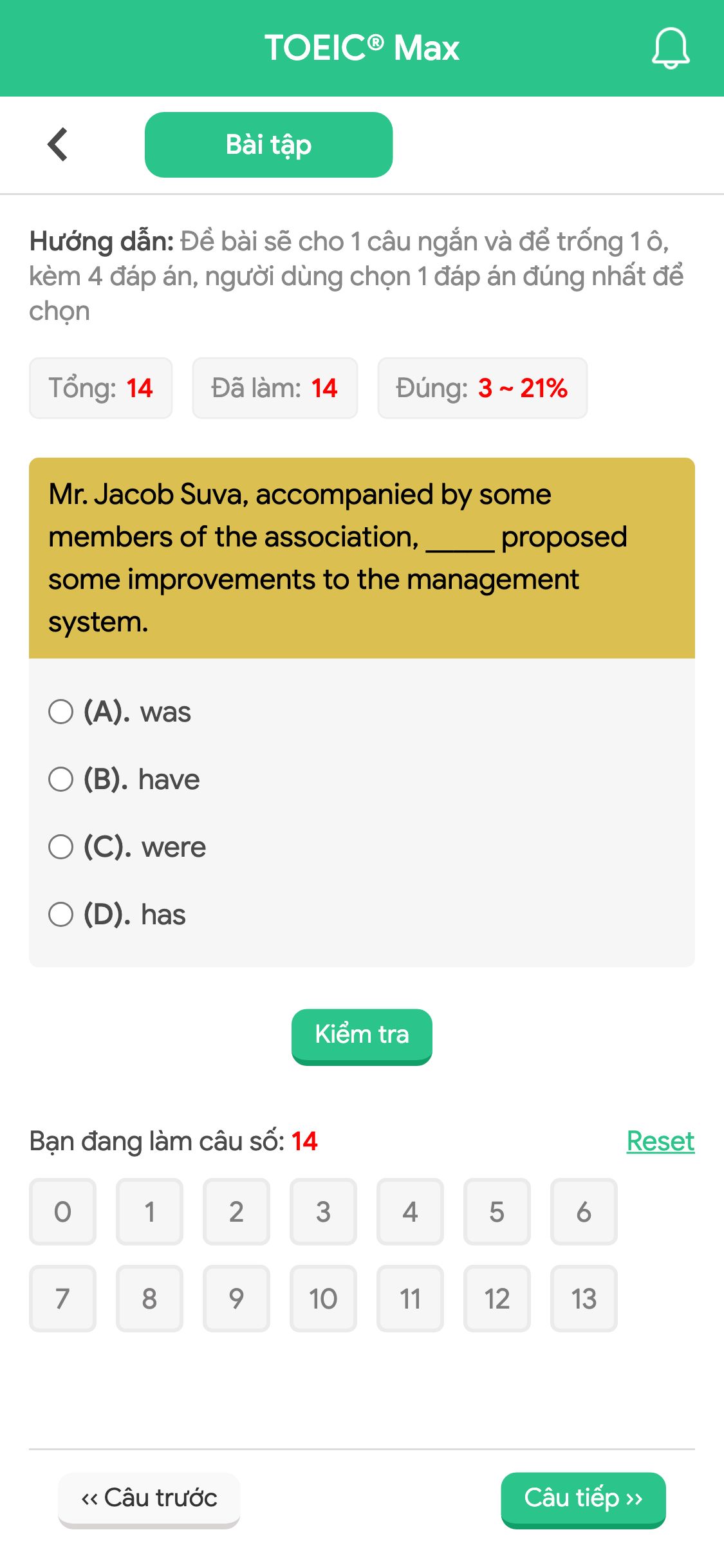 Mr. Jacob Suva, accompanied by some members of the association, _____ proposed some improvements to the management system.