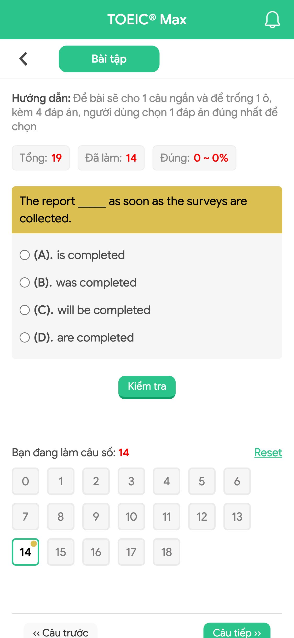 The report _____ as soon as the surveys are collected.