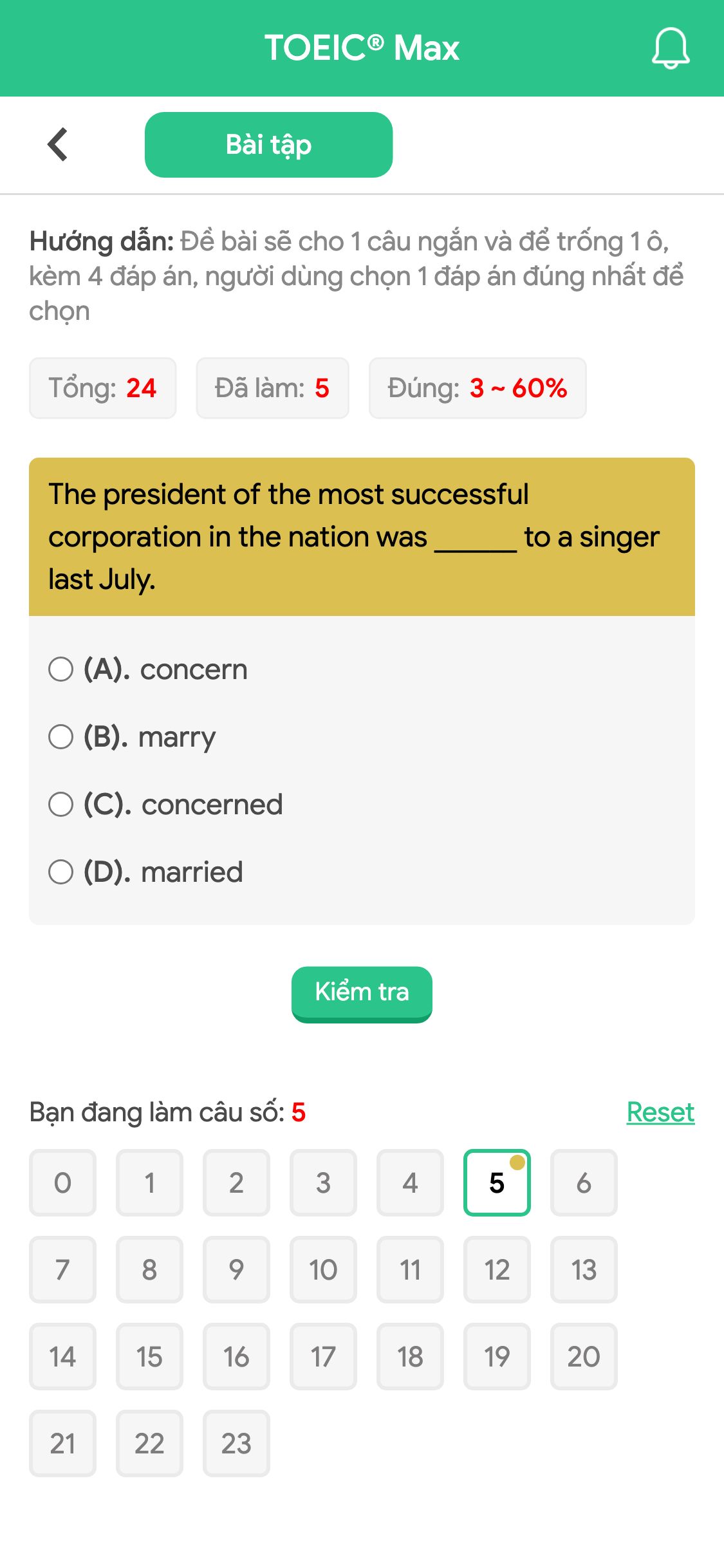 The president of the most successful corporation in the nation was ______ to a singer last July.