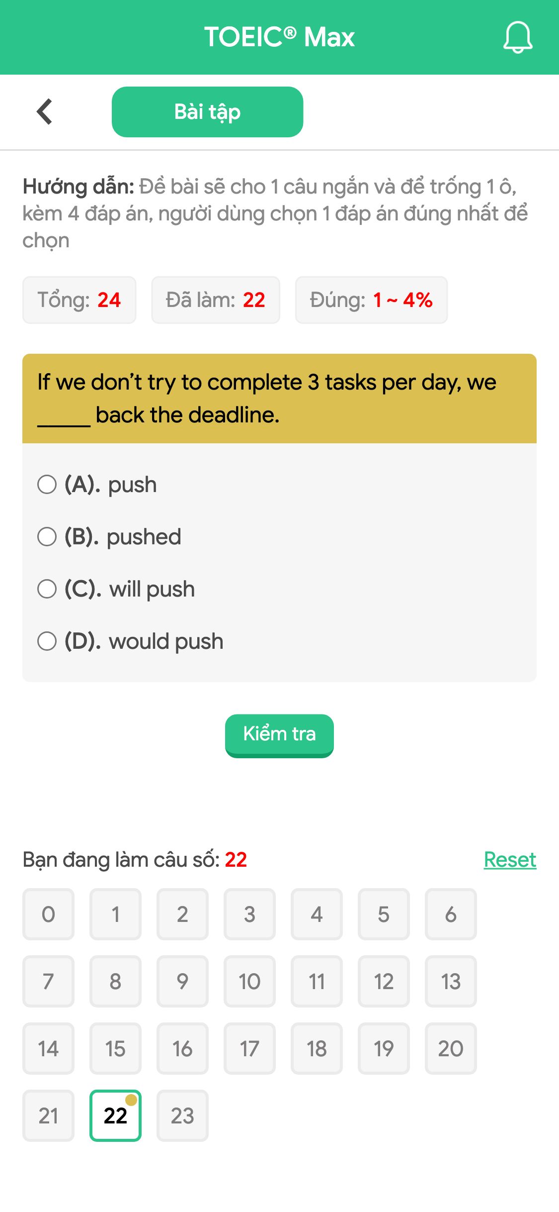 If we don’t try to complete 3 tasks per day, we _____ back the deadline.