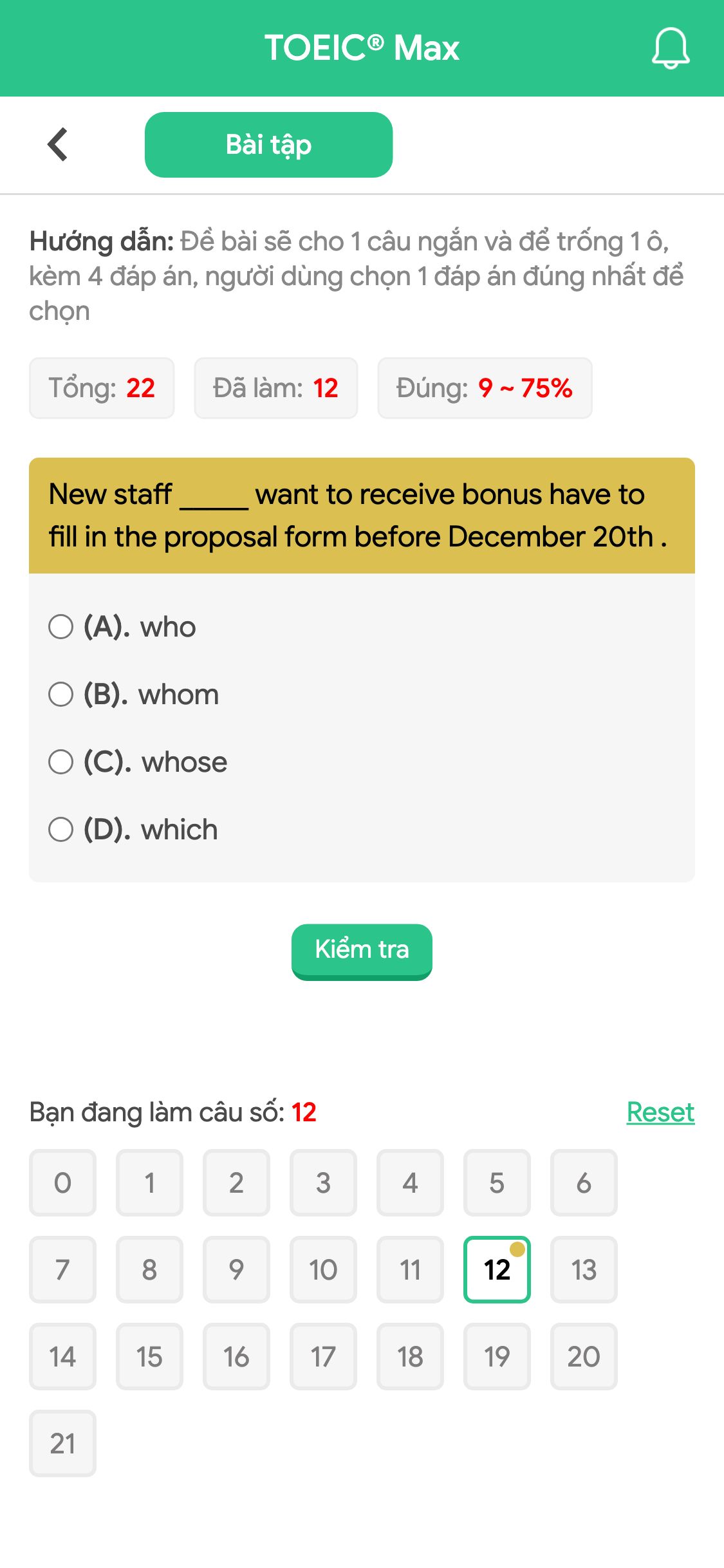 New staff _____ want to receive bonus have to fill in the proposal form before December 20th .