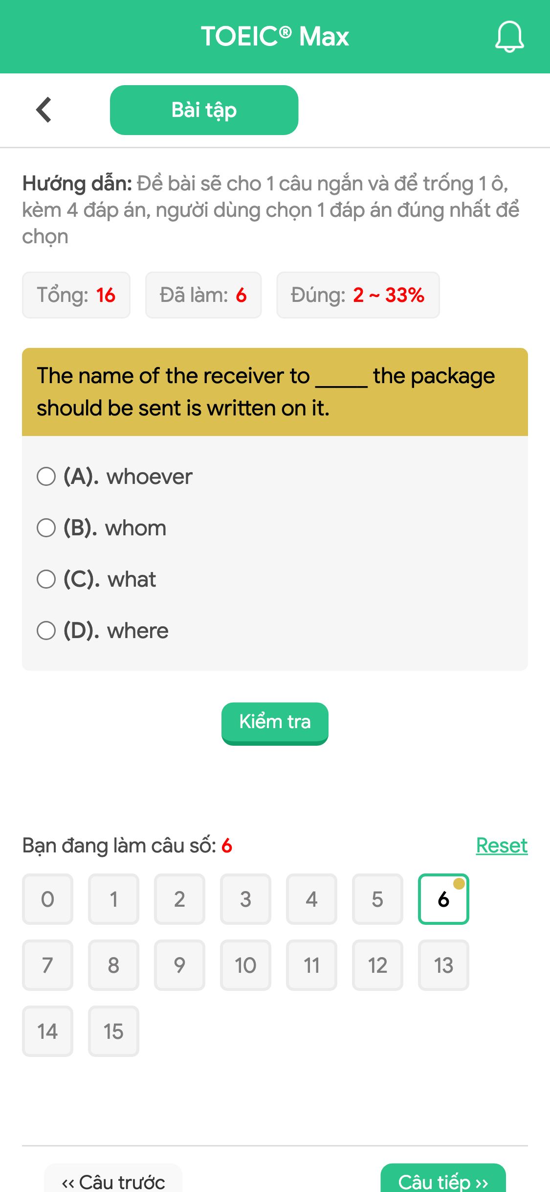 The name of the receiver to _____ the package should be sent is written on it.