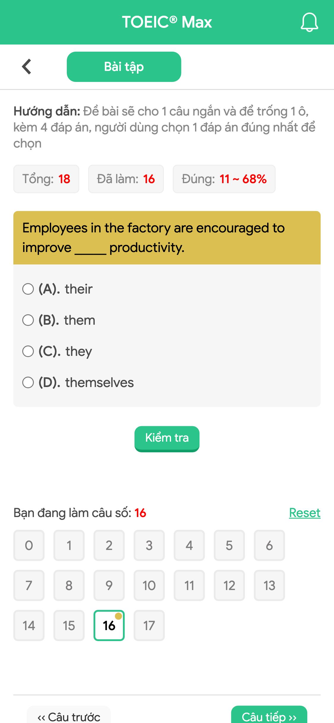 Employees in the factory are encouraged to improve _____ productivity.