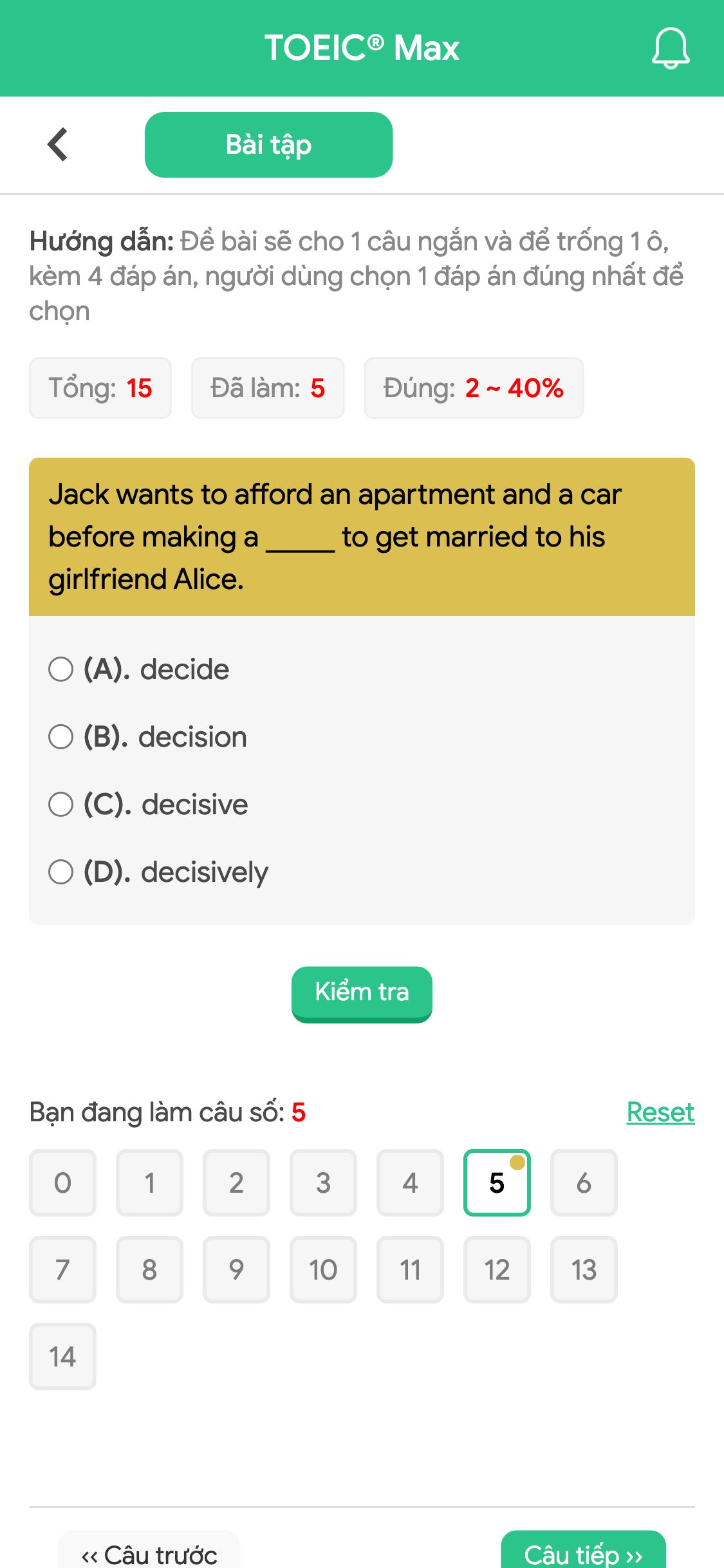 Jack wants to afford an apartment and a car before making a _____ to get married to his girlfriend Alice.