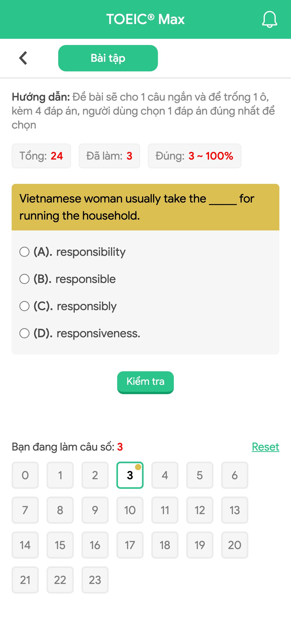 Vietnamese woman usually take the _____ for running the household.