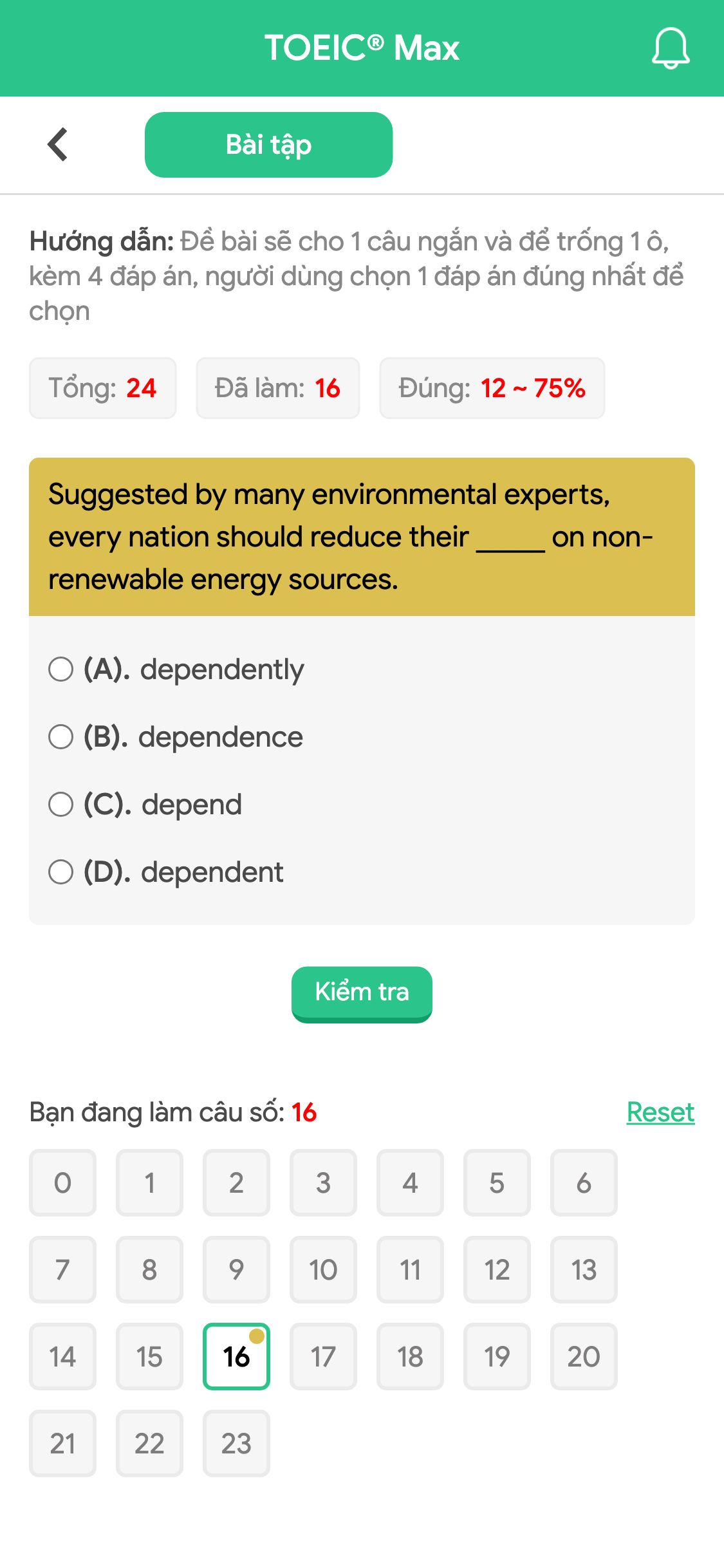 Suggested by many environmental experts, every nation should reduce their _____ on non-renewable energy sources.