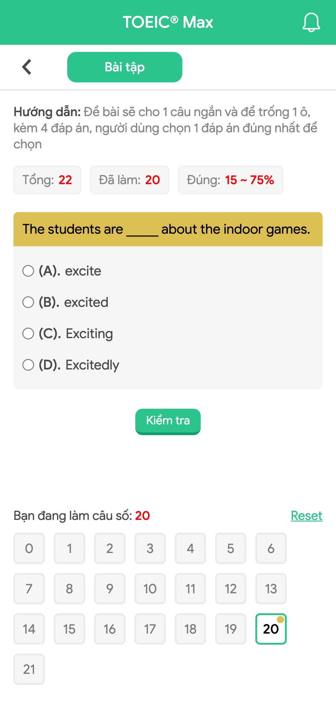 The students are _____ about the indoor games.