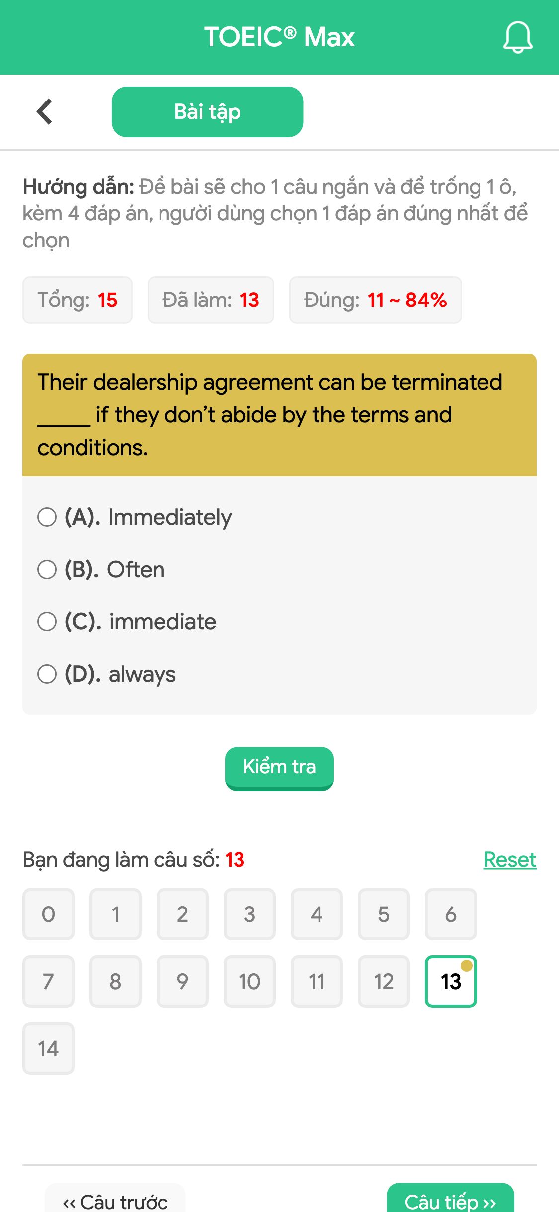 Their dealership agreement can be terminated _____ if they don’t abide by the terms and conditions.