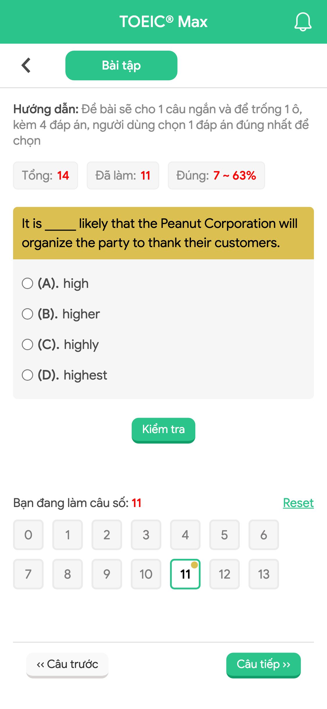 It is _____ likely that the Peanut Corporation will organize the party to thank their customers.