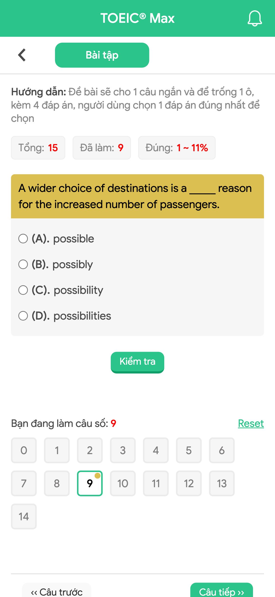 A wider choice of destinations is a _____ reason for the increased number of passengers.