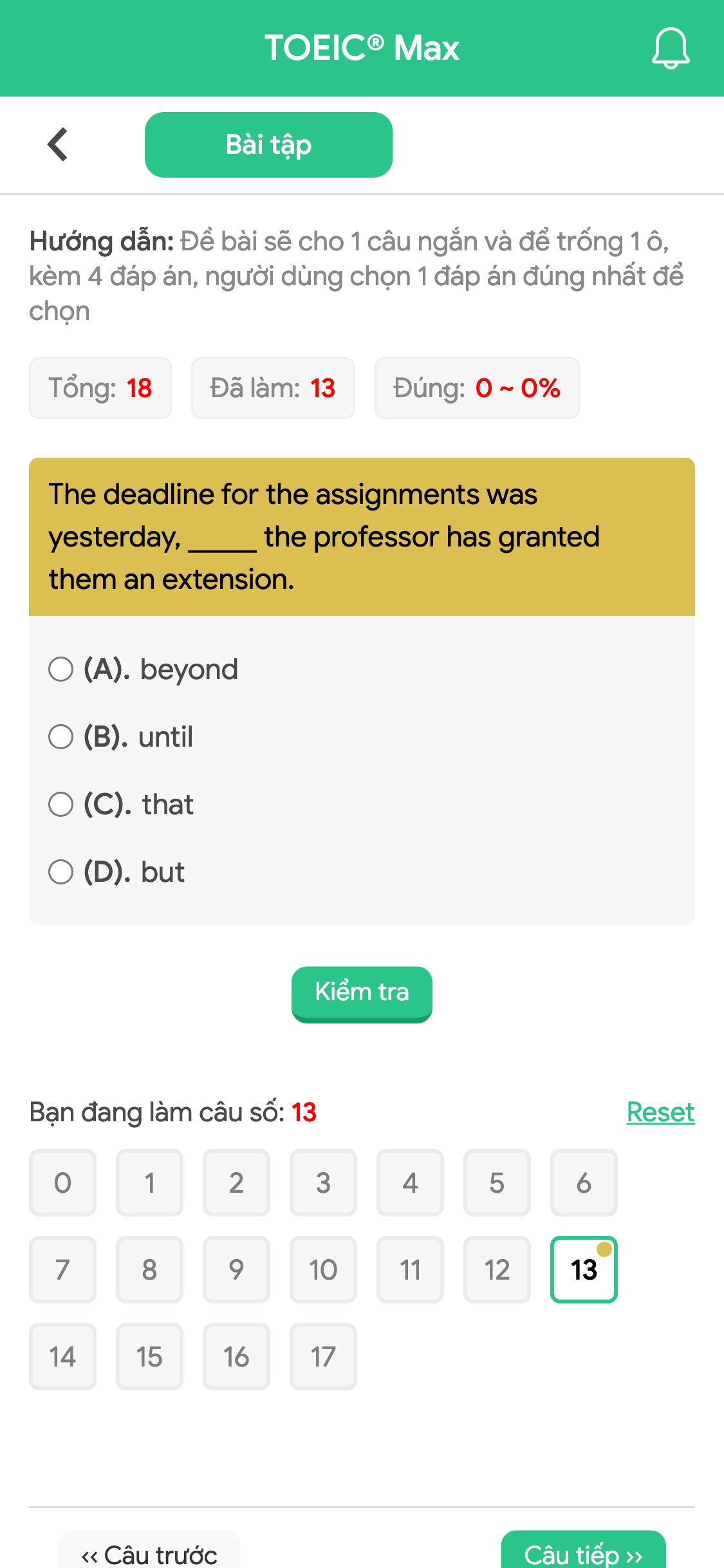 The deadline for the assignments was yesterday, _____ the professor has granted them an extension.