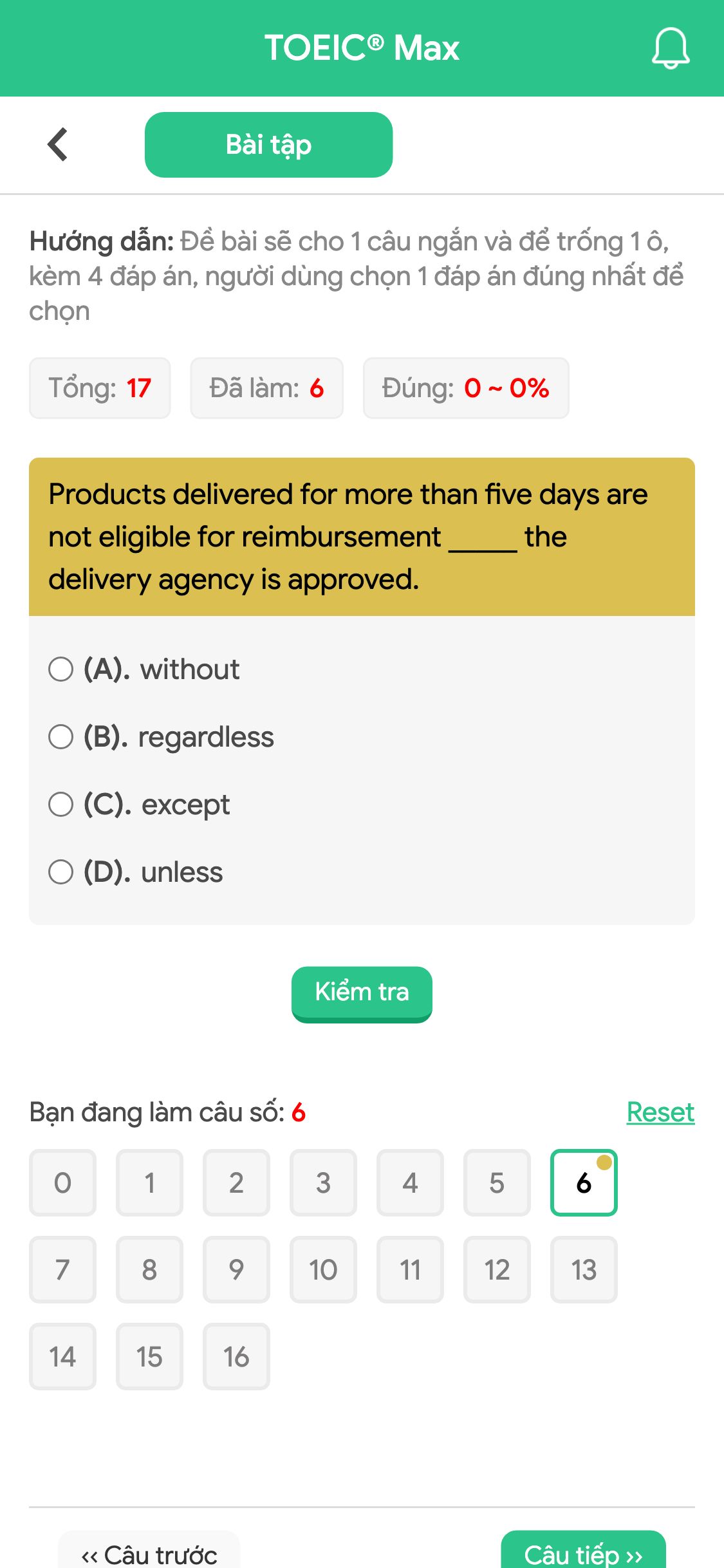 Products delivered for more than five days are not eligible for reimbursement _____ the delivery agency is approved.