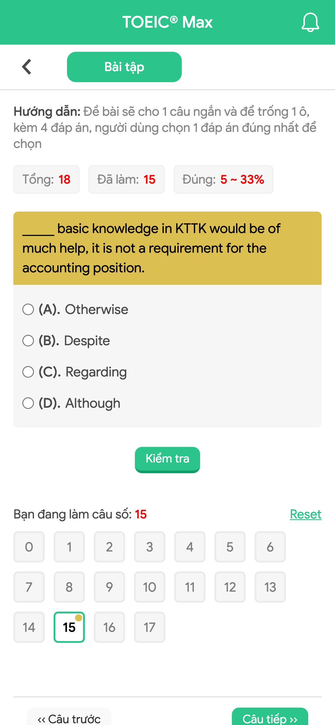 _____ basic knowledge in KTTK would be of much help, it is not a requirement for the accounting position.