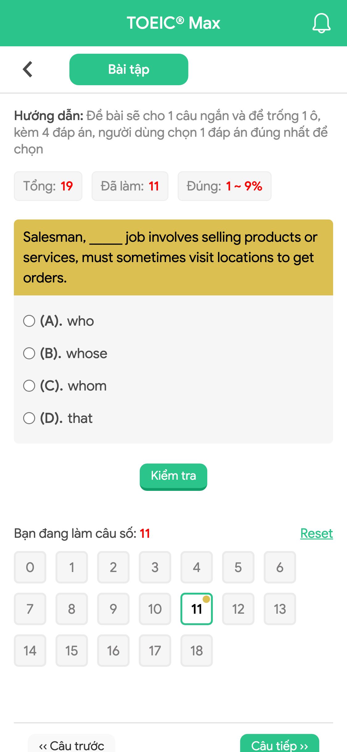 Salesman, _____ job involves selling products or services, must sometimes visit locations to get orders.