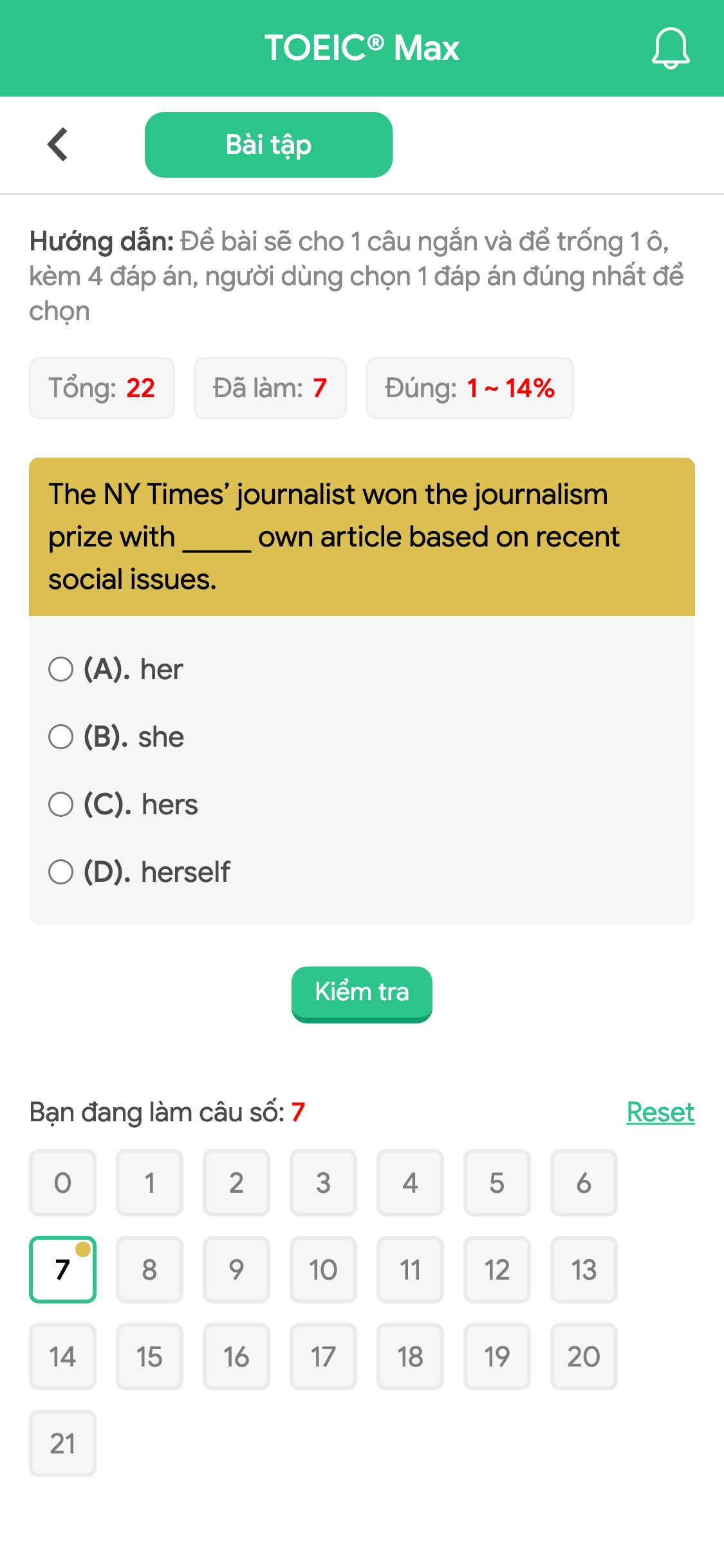 The NY Times’ journalist won the journalism prize with _____ own article based on recent social issues.