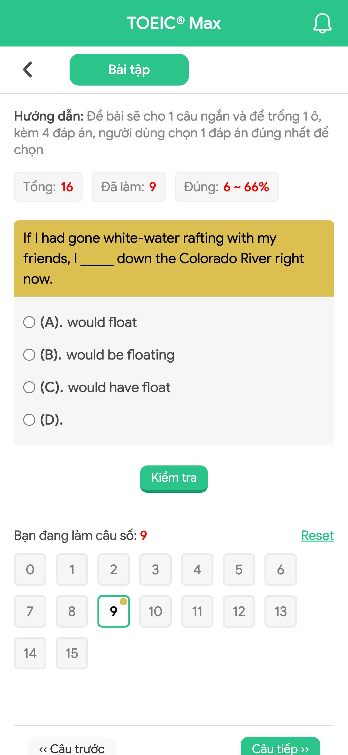 If I had gone white-water rafting with my friends, I _____ down the Colorado River right now.