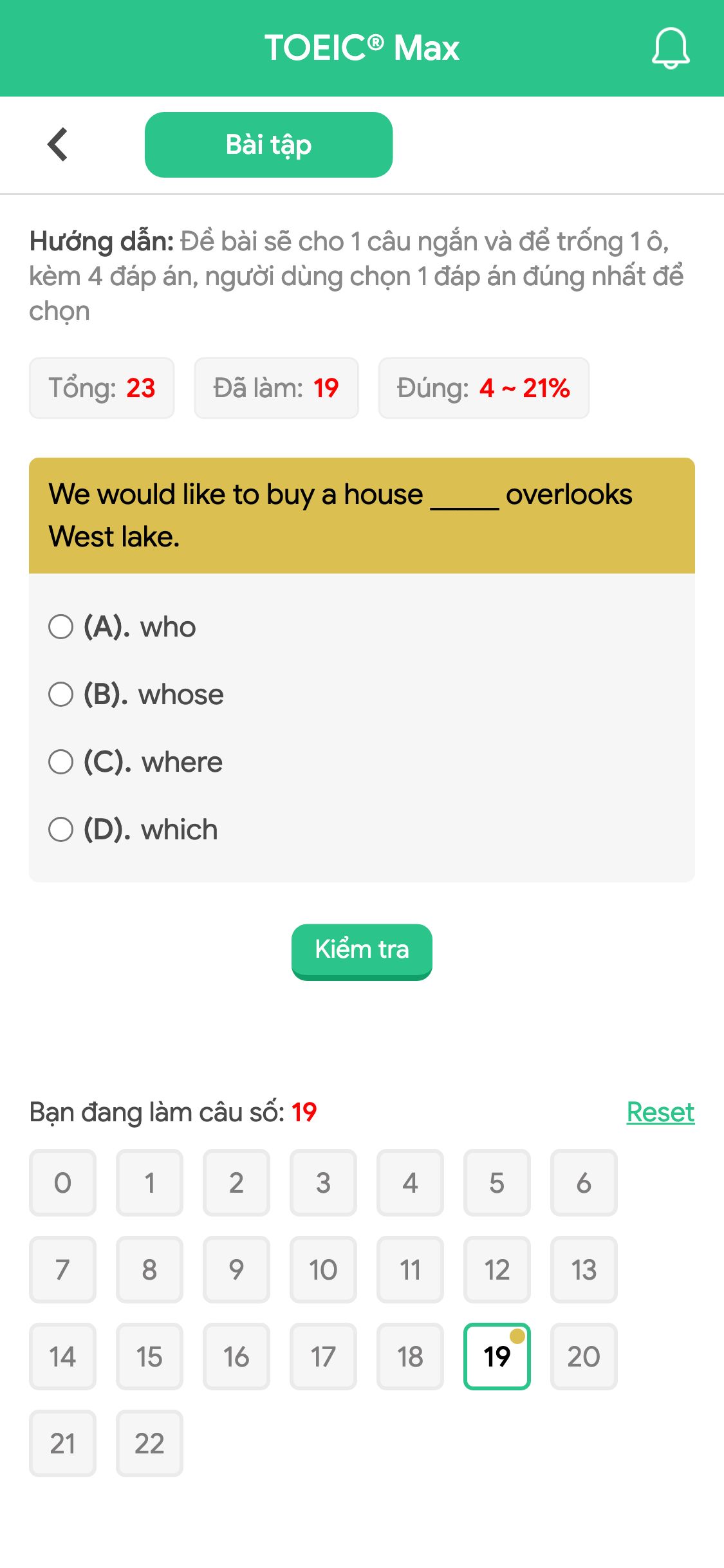 We would like to buy a house _____ overlooks West lake.