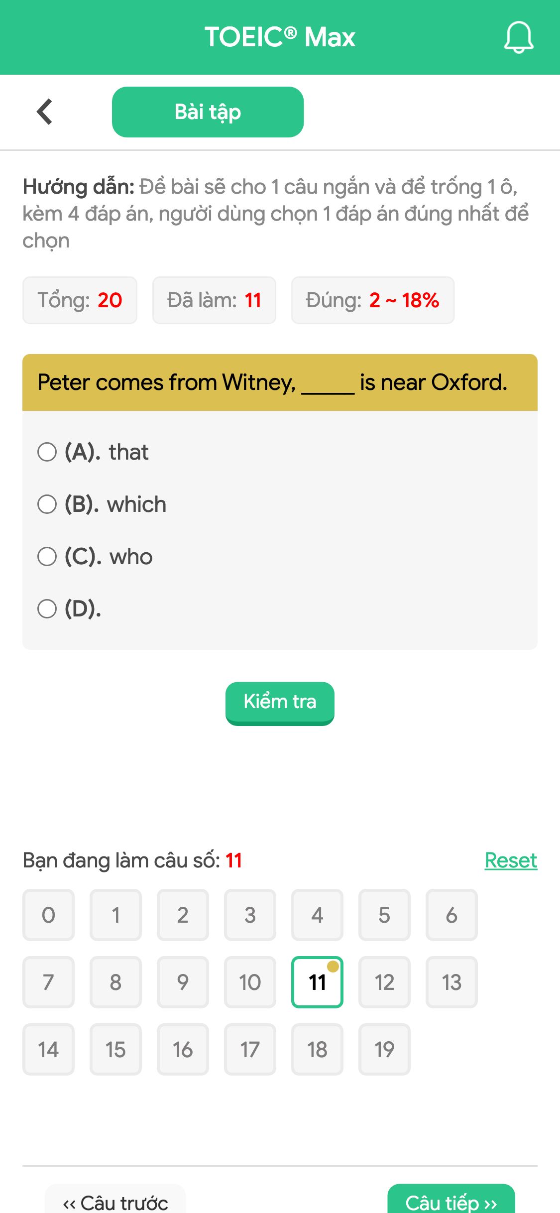 Peter comes from Witney, _____ is near Oxford.