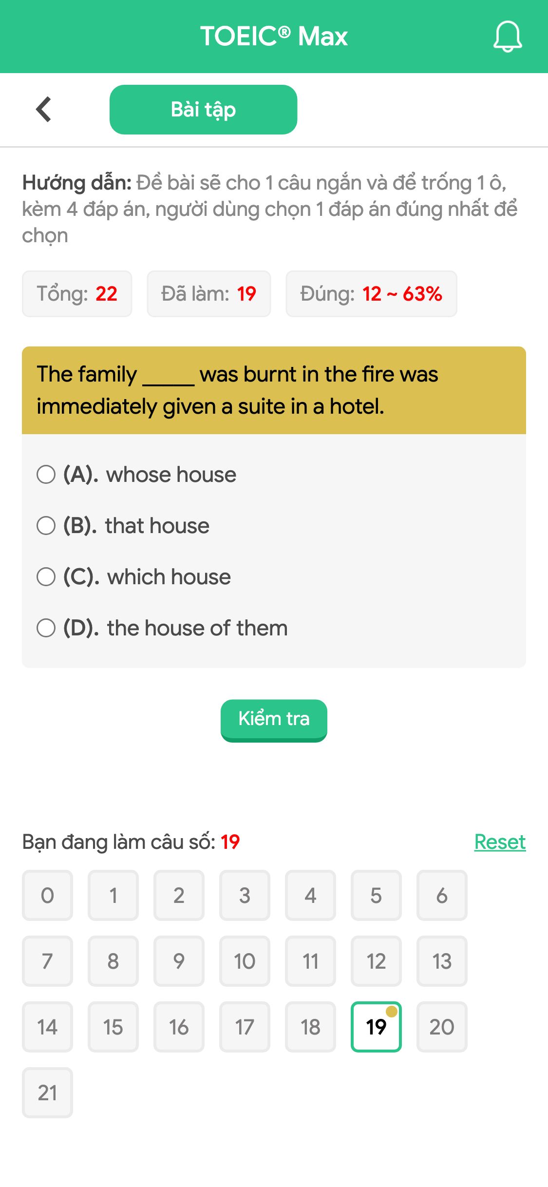 The family _____ was burnt in the fire was immediately given a suite in a hotel.