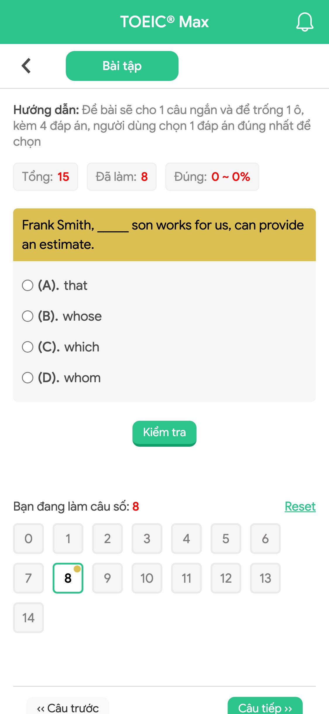 Frank Smith, _____ son works for us, can provide an estimate.