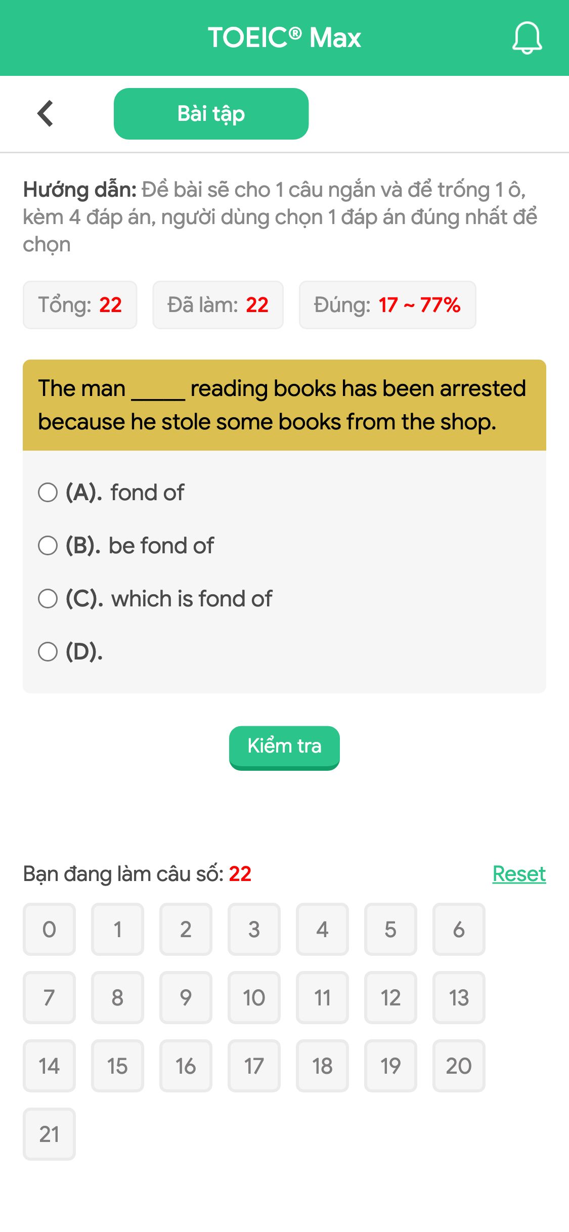 The man _____ reading books has been arrested because he stole some books from the shop.