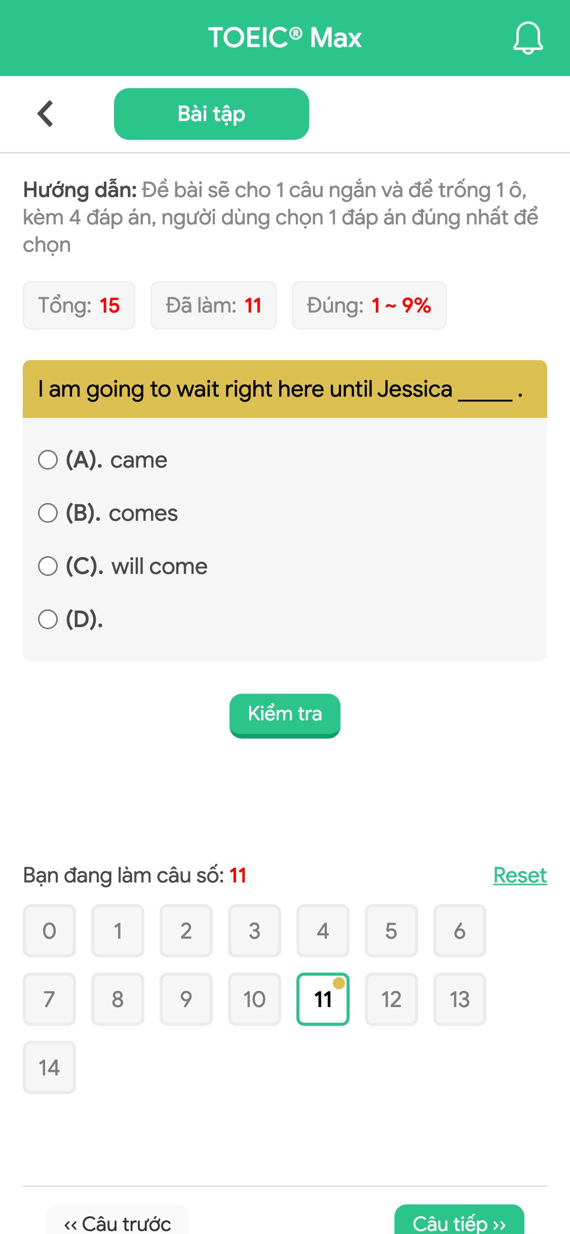 I am going to wait right here until Jessica _____ .