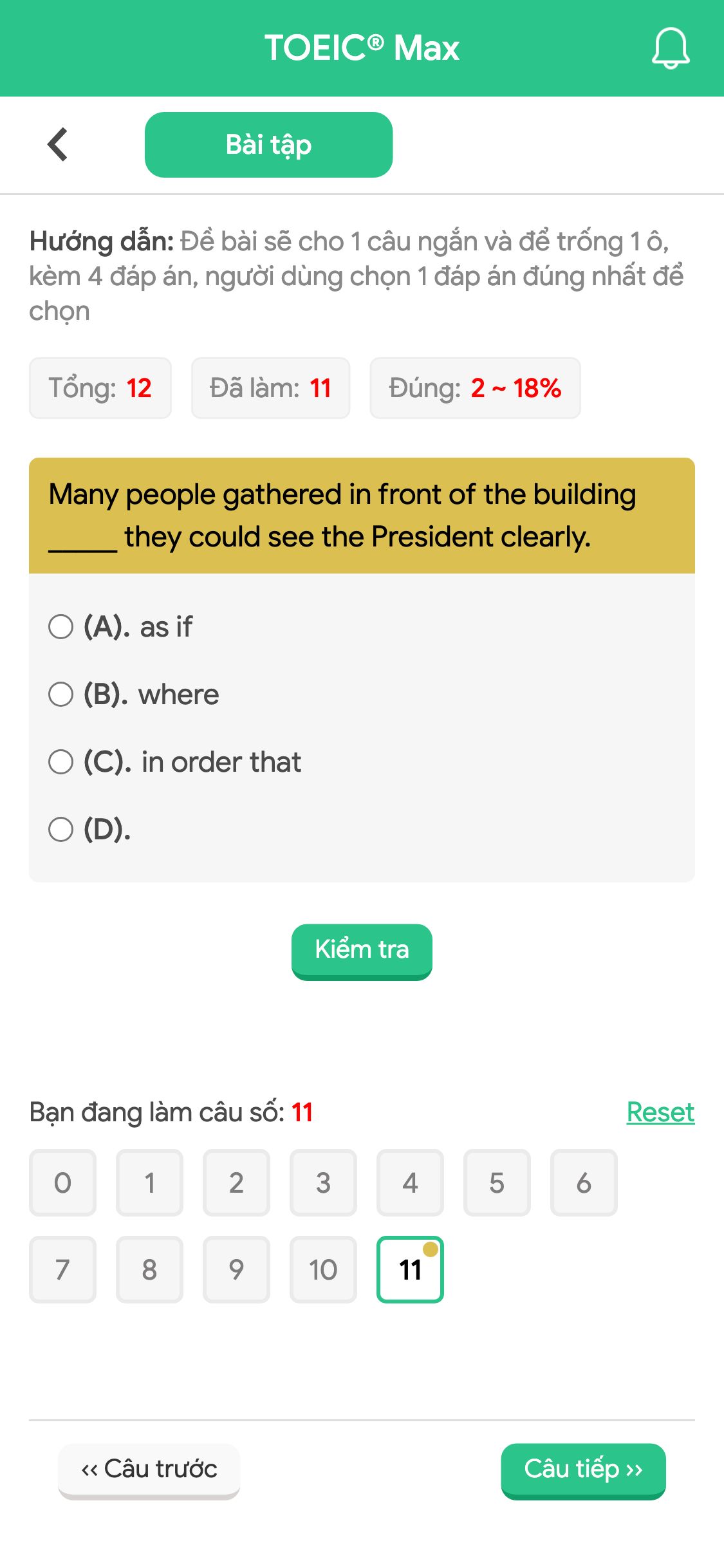 Many people gathered in front of the building _____ they could see the President clearly.