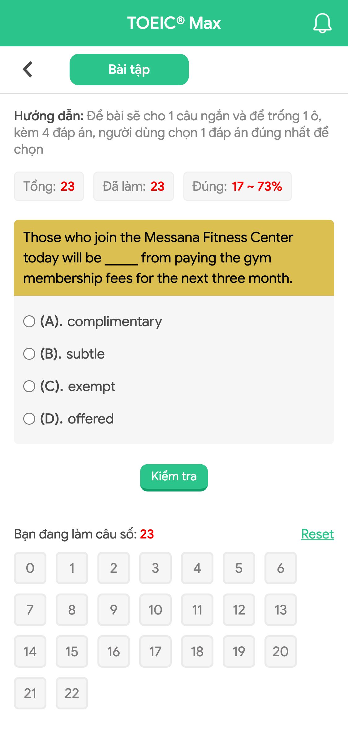 Those who join the Messana Fitness Center today will be _____ from paying the gym membership fees for the next three month.