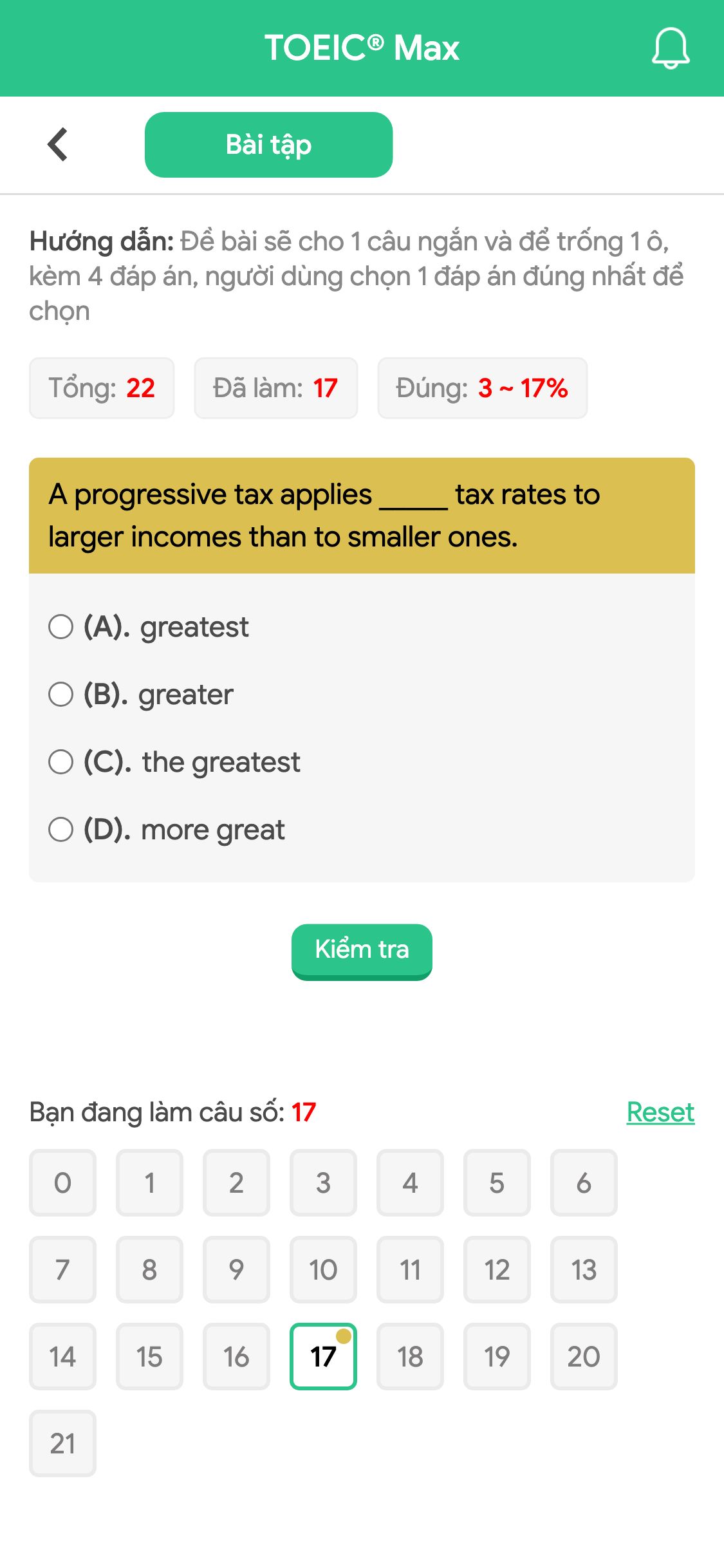 A progressive tax applies _____ tax rates to larger incomes than to smaller ones.