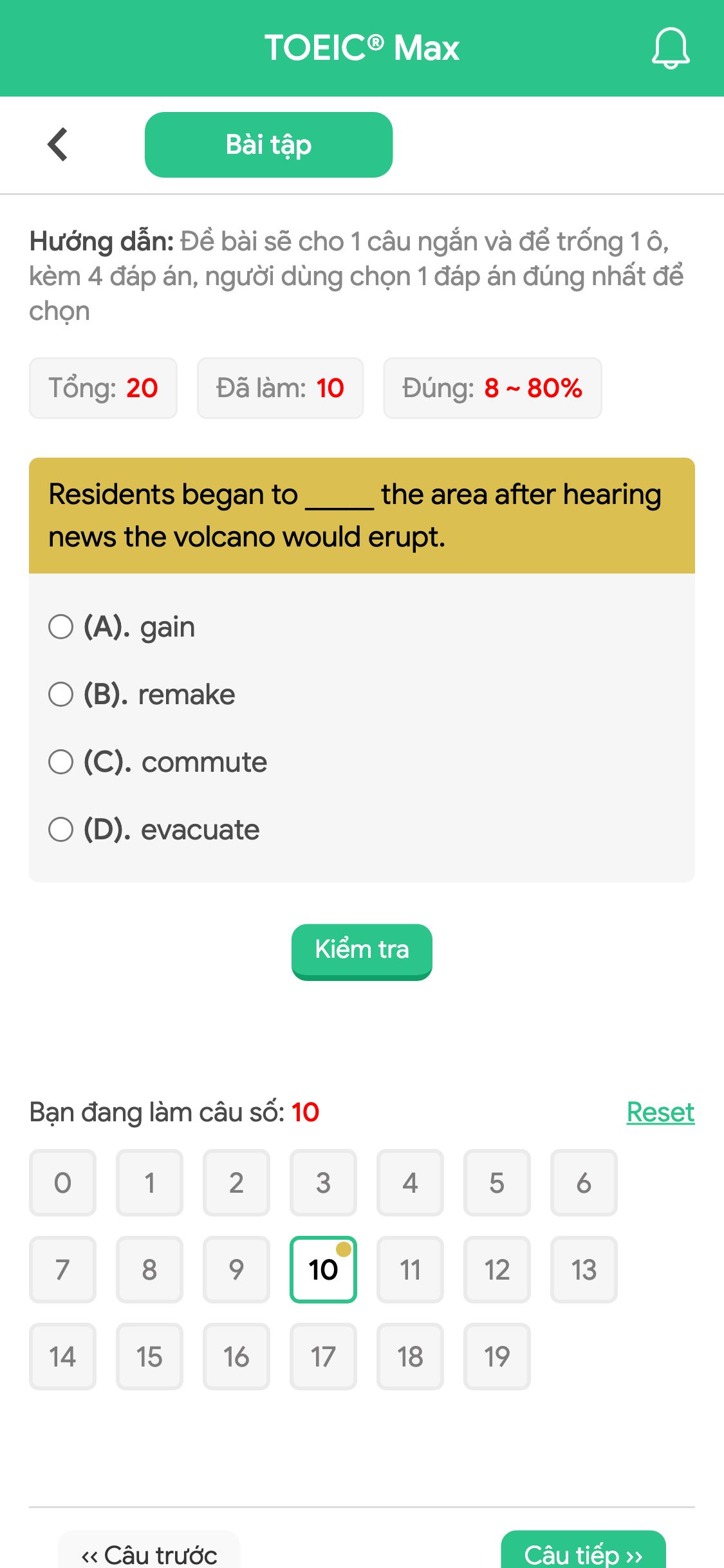 Residents began to _____ the area after hearing news the volcano would erupt.