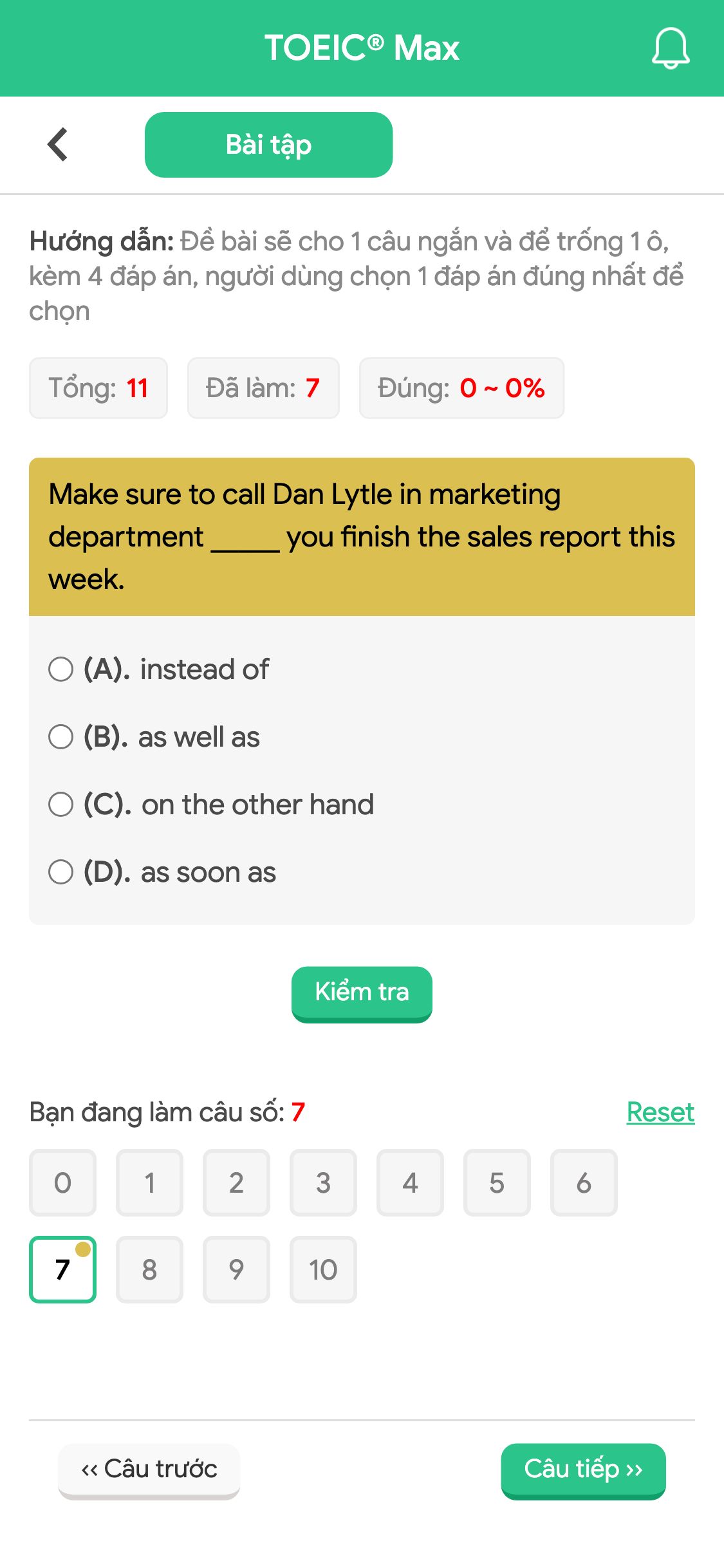 Make sure to call Dan Lytle in marketing department _____ you finish the sales report this week.