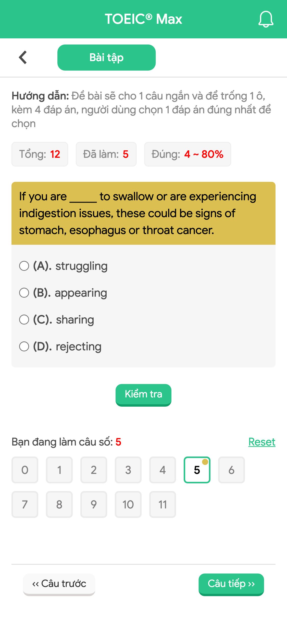 If you are _____ to swallow or are experiencing indigestion issues, these could be signs of stomach, esophagus or throat cancer.