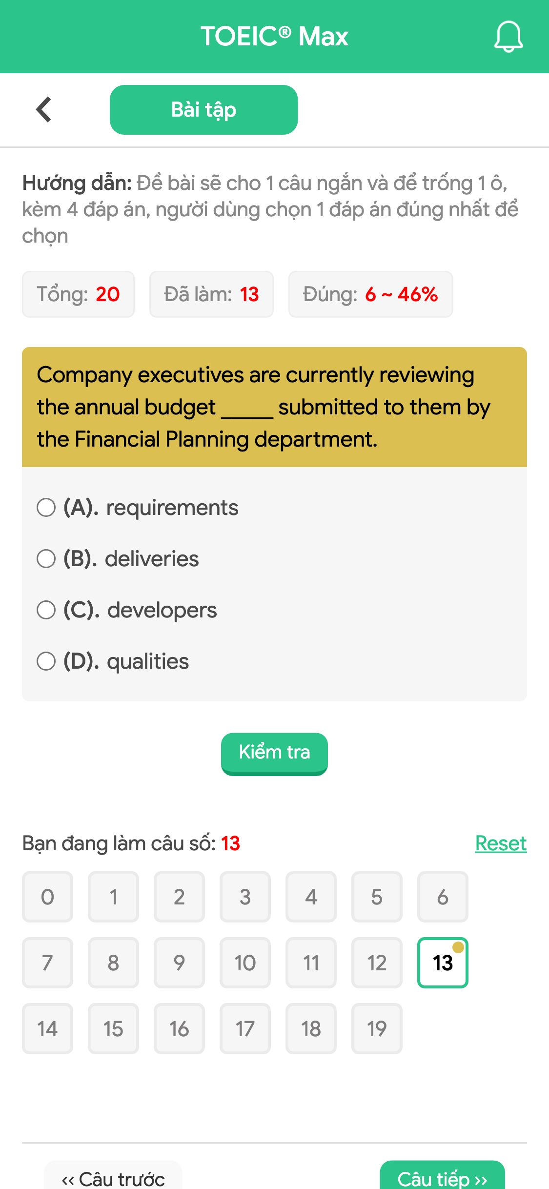 Company executives are currently reviewing the annual budget _____ submitted to them by the Financial Planning department.