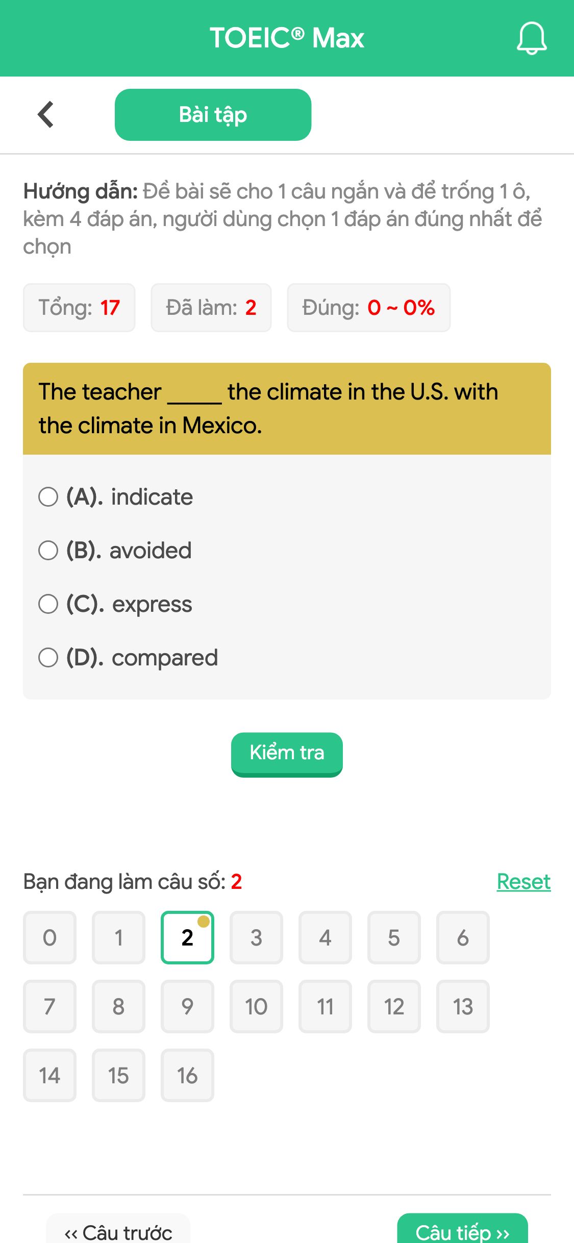 The teacher _____ the climate in the U.S. with the climate in Mexico.