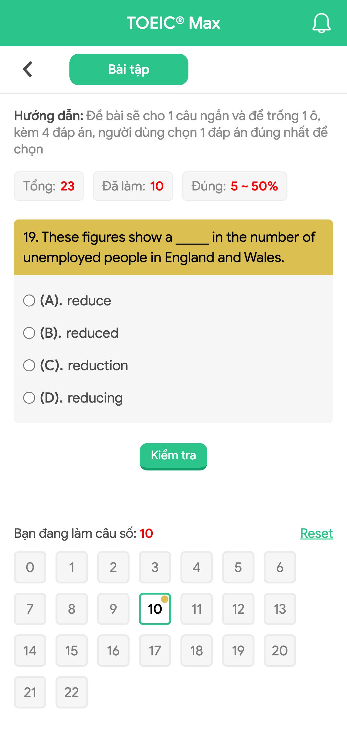 19. These figures show a _____ in the number of unemployed people in England and Wales.