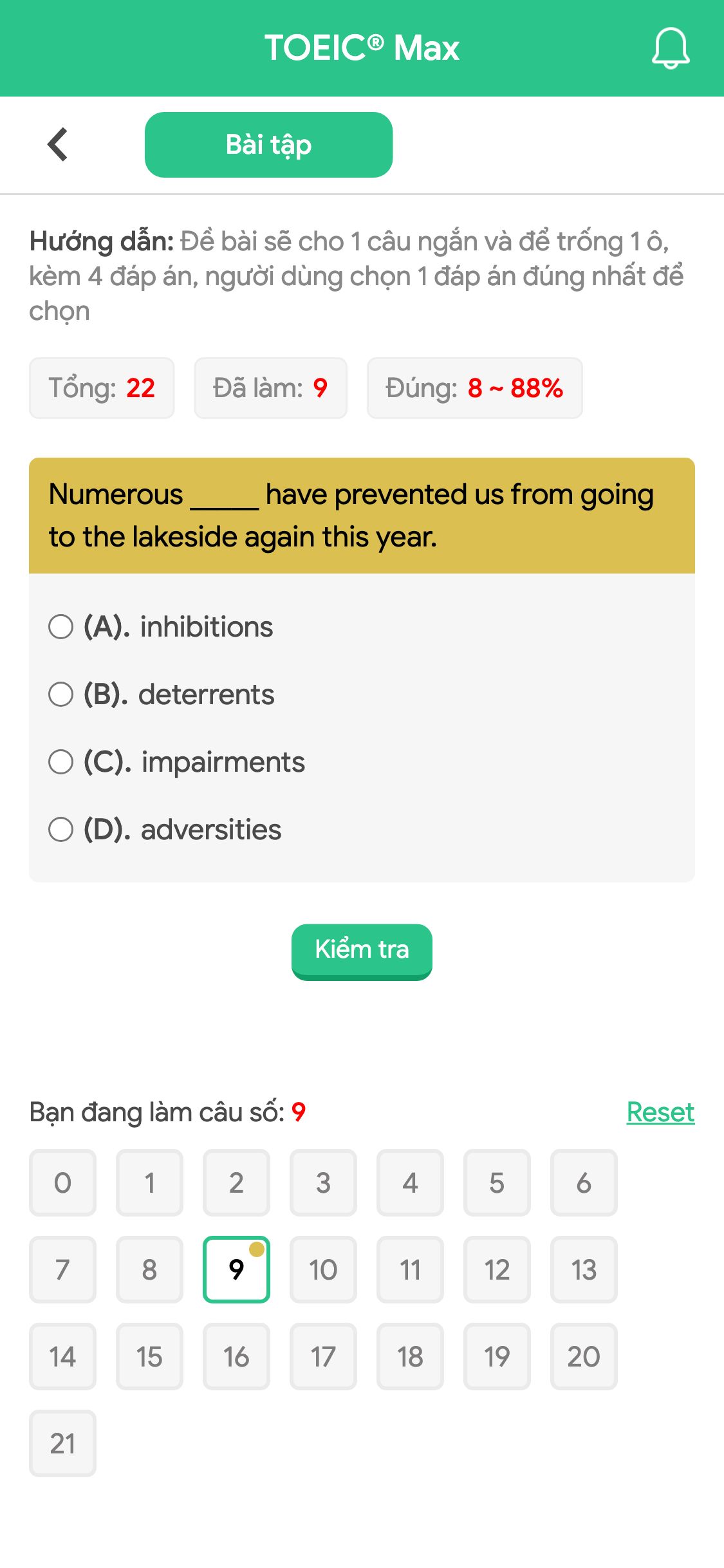 Numerous _____ have prevented us from going to the lakeside again this year.