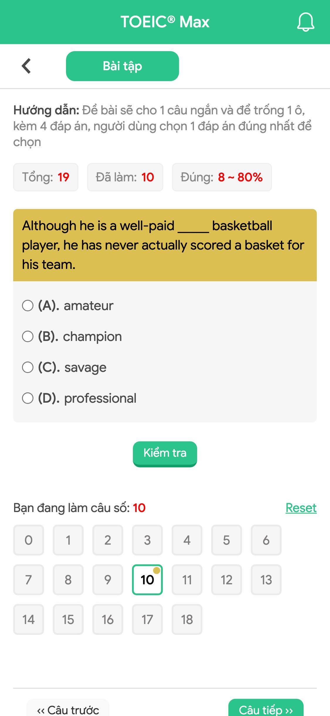 Although he is a well-paid _____ basketball player, he has never actually scored a basket for his team.