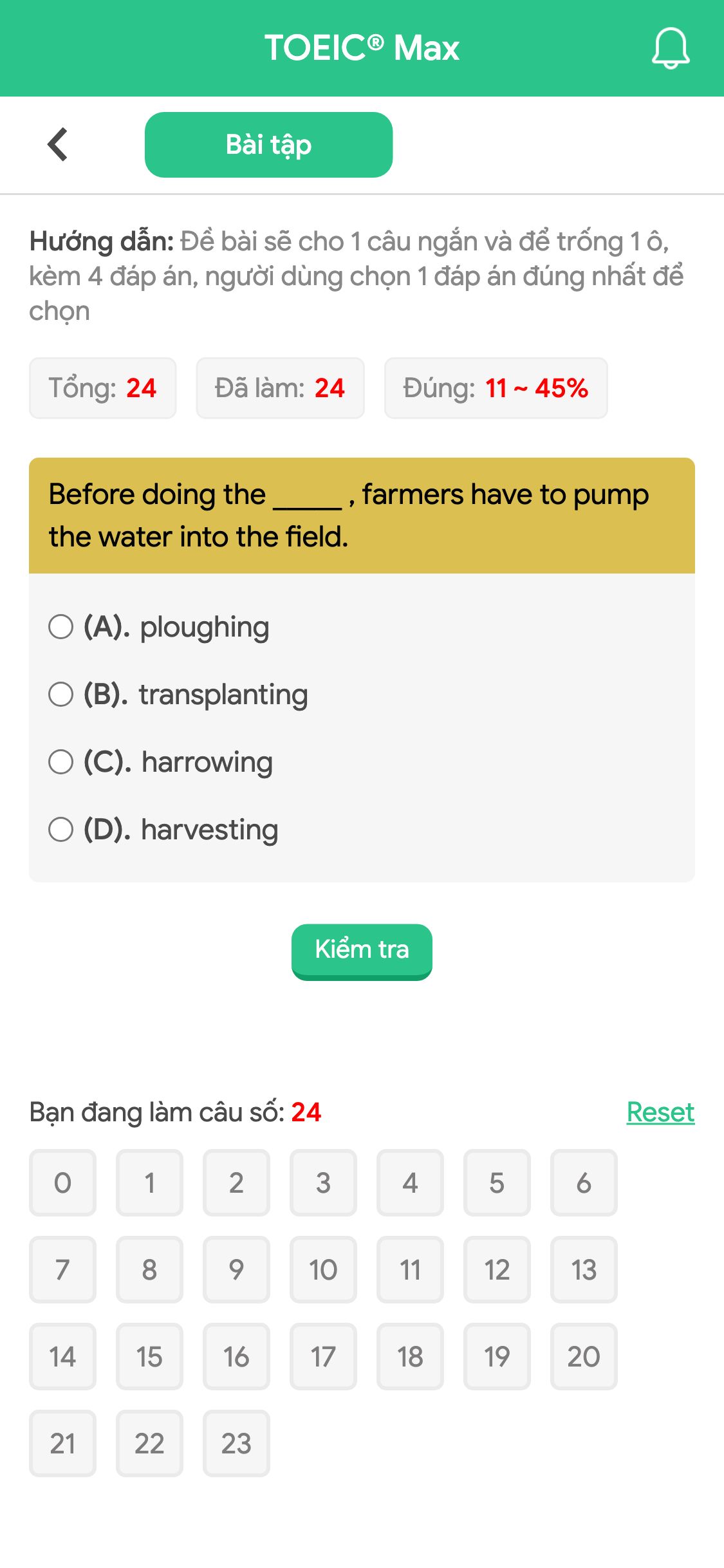 Before doing the _____ , farmers have to pump the water into the field.