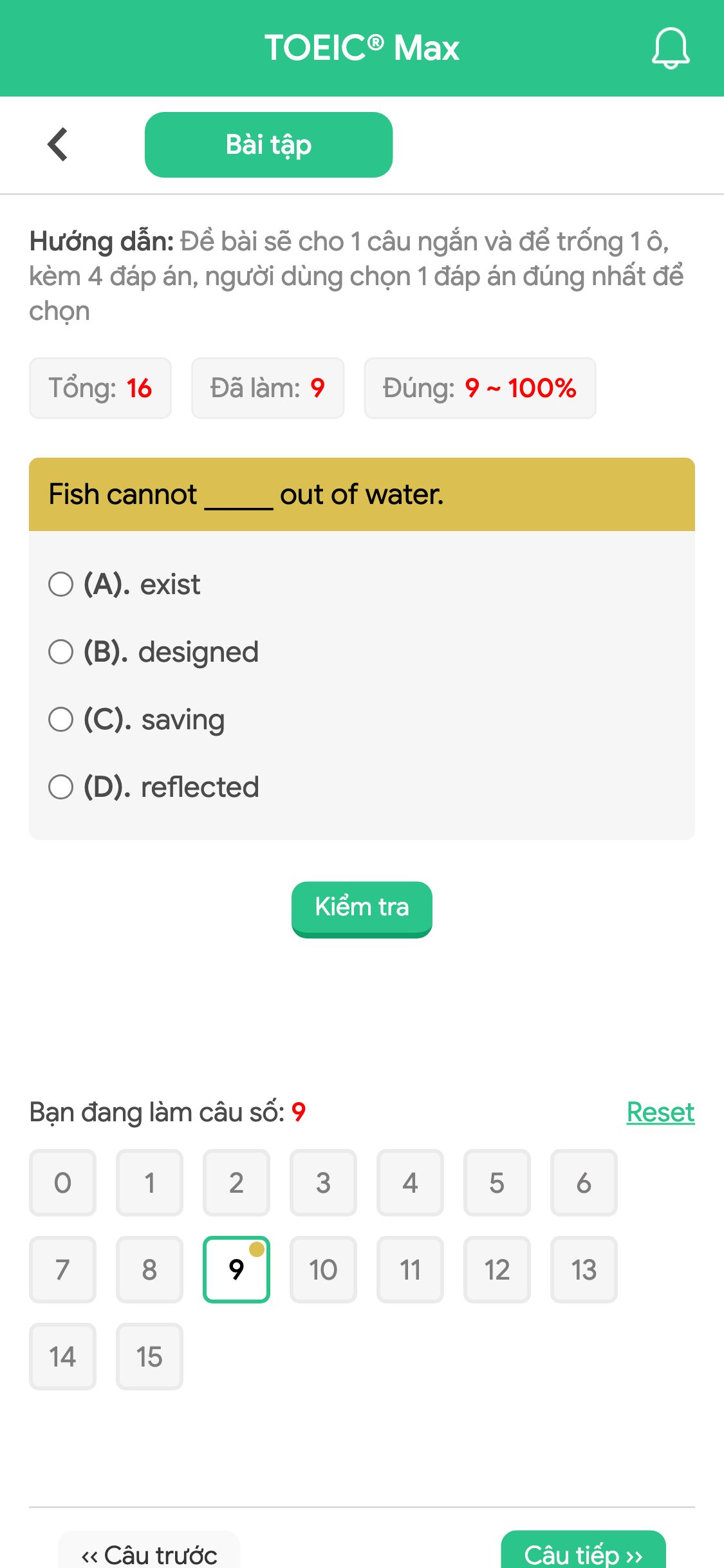 Fish cannot _____ out of water.