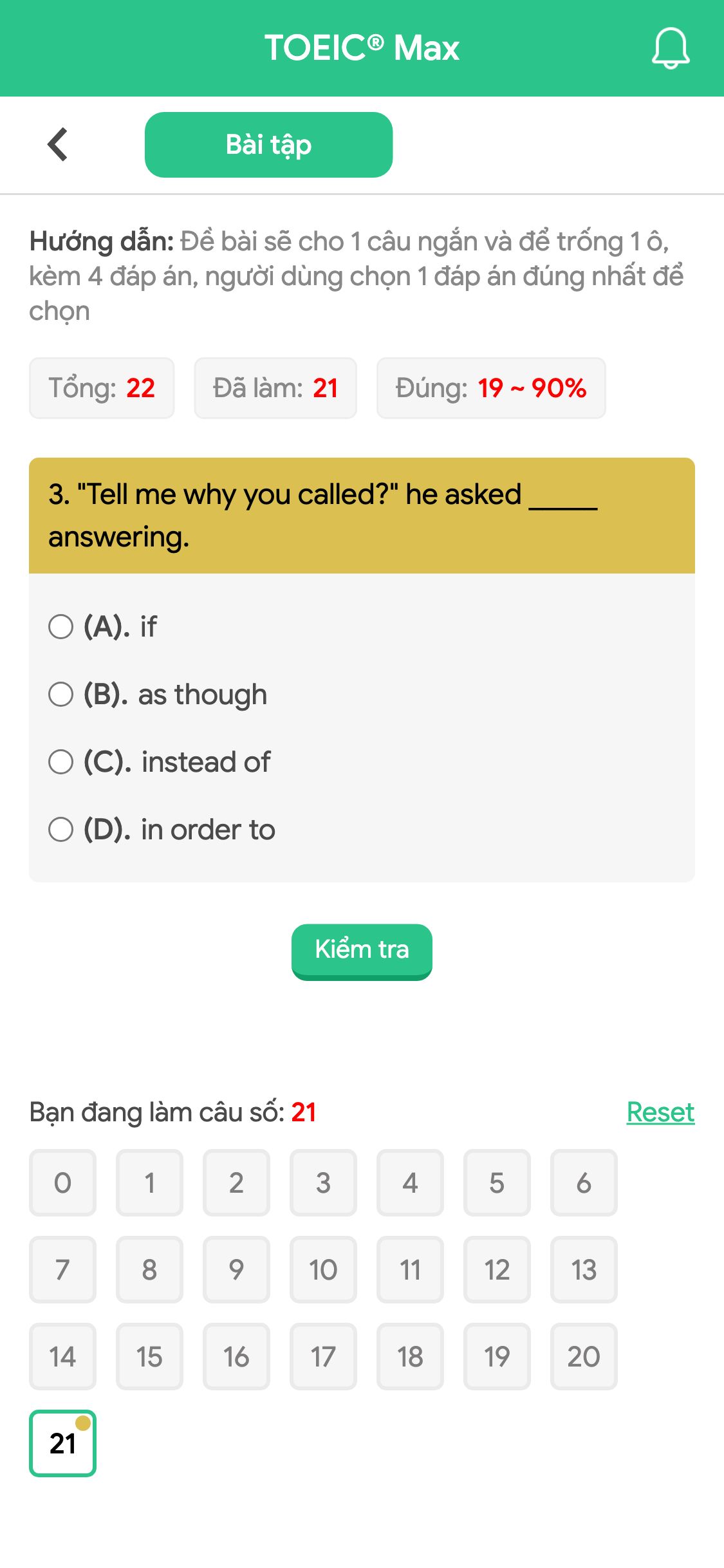 3. "Tell me why you called?" he asked _____ answering.